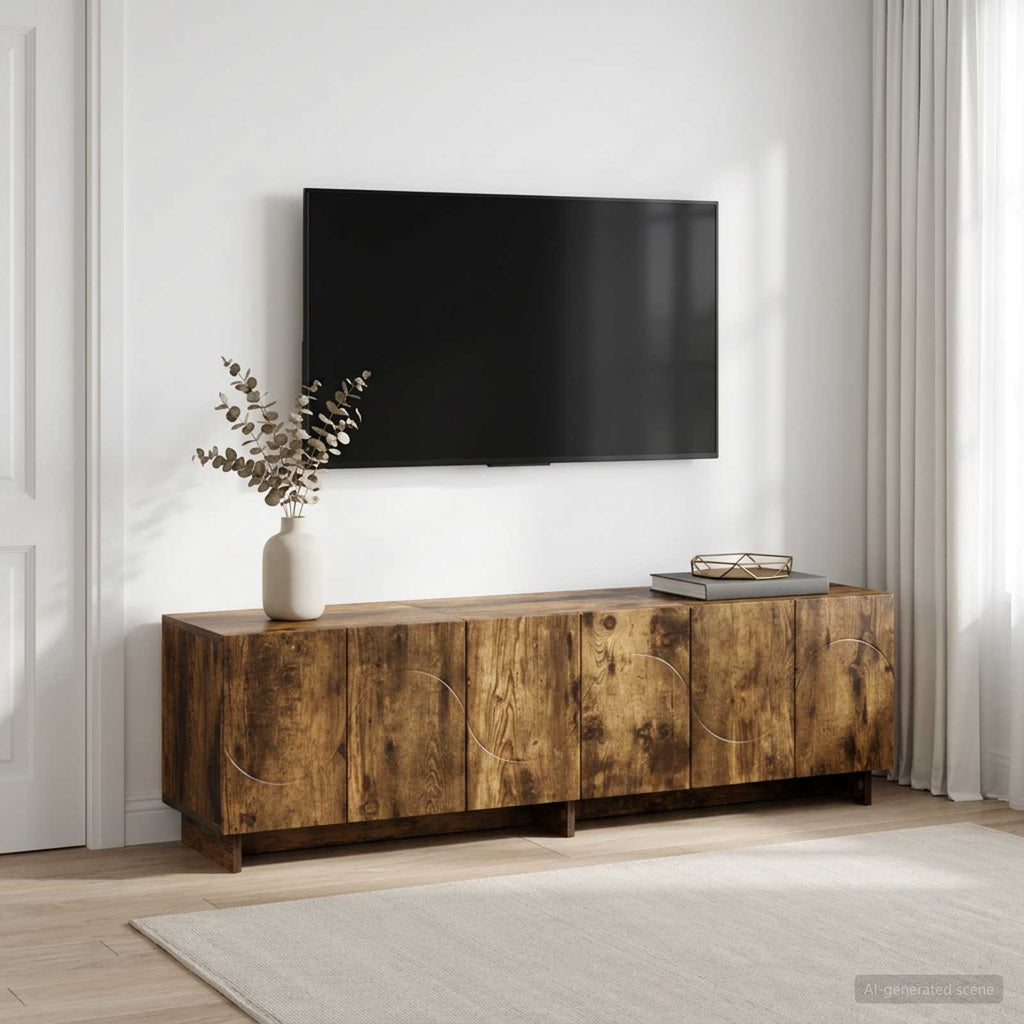 vidaXL szafka RTV 140 x 34,5 x 40 cm Dąb wędzony