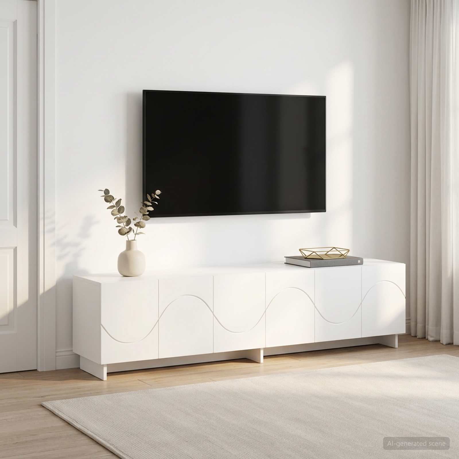 vidaXL szafka RTV 180 x 34,5 x 40 cm Biały materiał drewnopochodny
