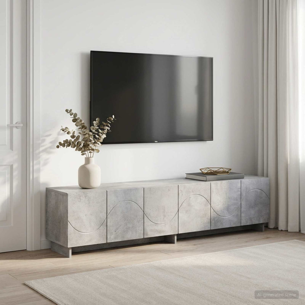 vidaXL szafka RTV 180 x 34,5 x 40 cm Betonowy szary