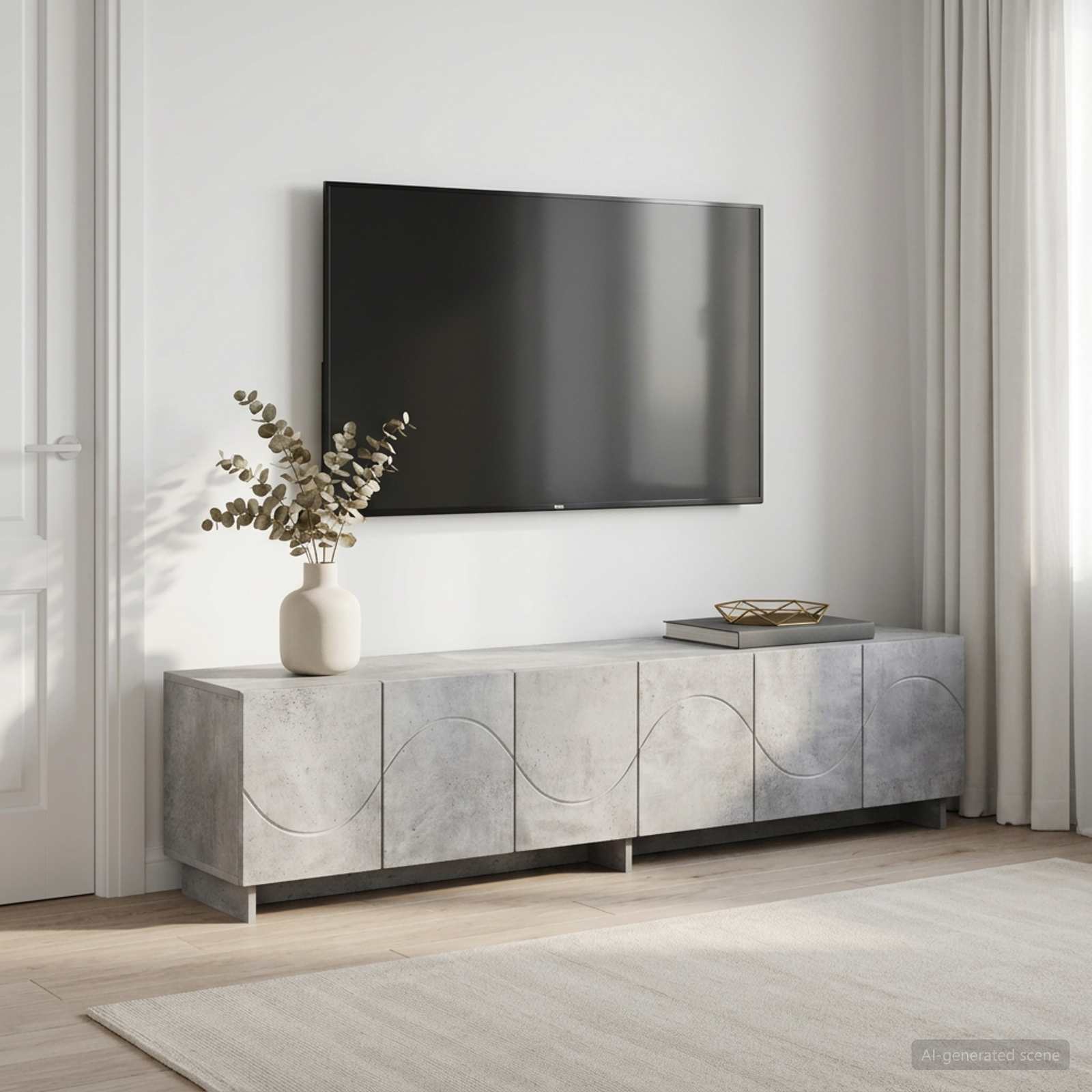 vidaXL szafka RTV 180 x 34,5 x 40 cm Betonowy szary