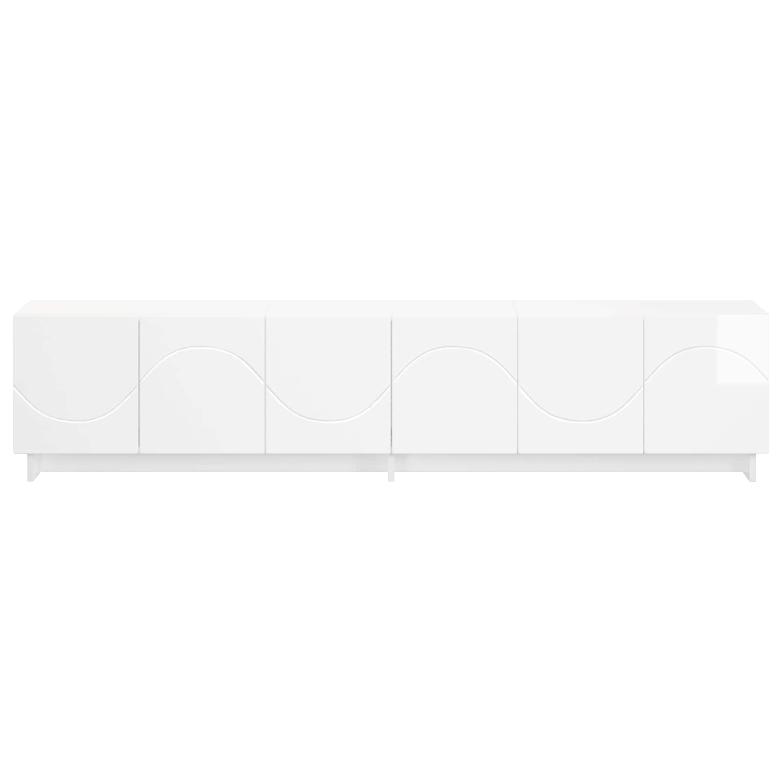 vidaXL szafka RTV 180 x 34,5 x 40 cm Biały wysoki połysk
