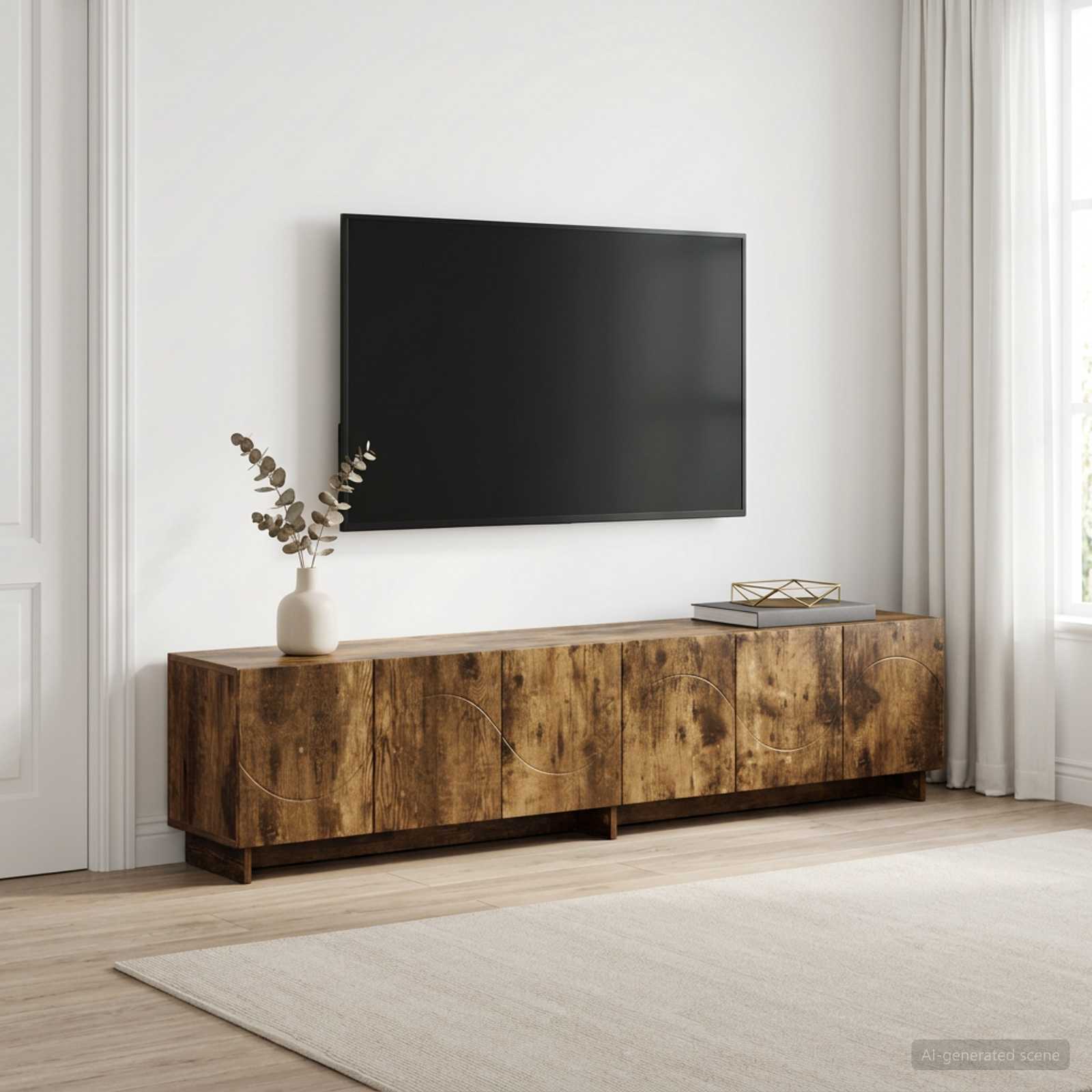 vidaXL szafka RTV 180 x 34,5 x 40 cm Dąb wędzony