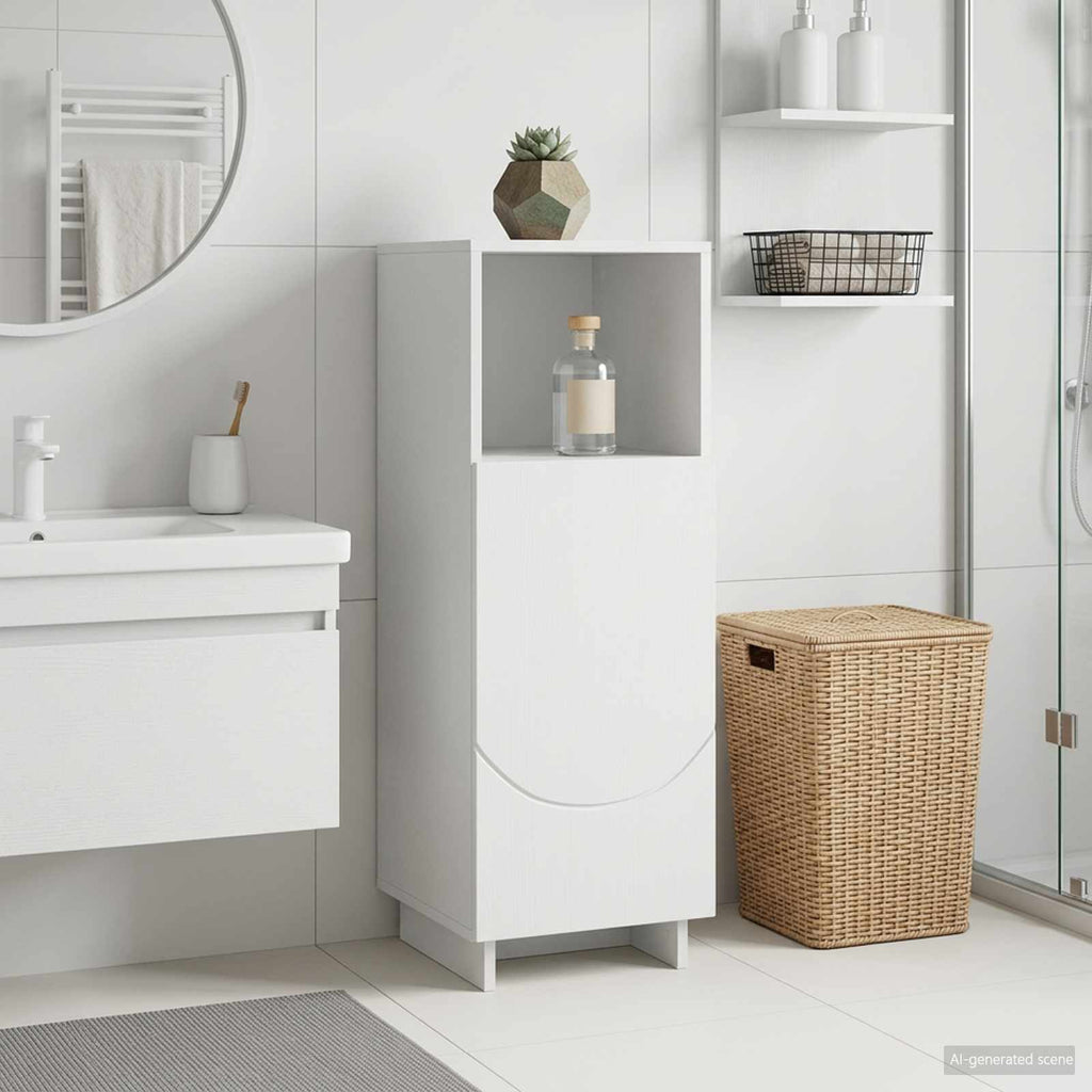 vidaXL Szafka łazienkowa Biały 36,5 x 38 x 95 cm Drewno inżynieryjne