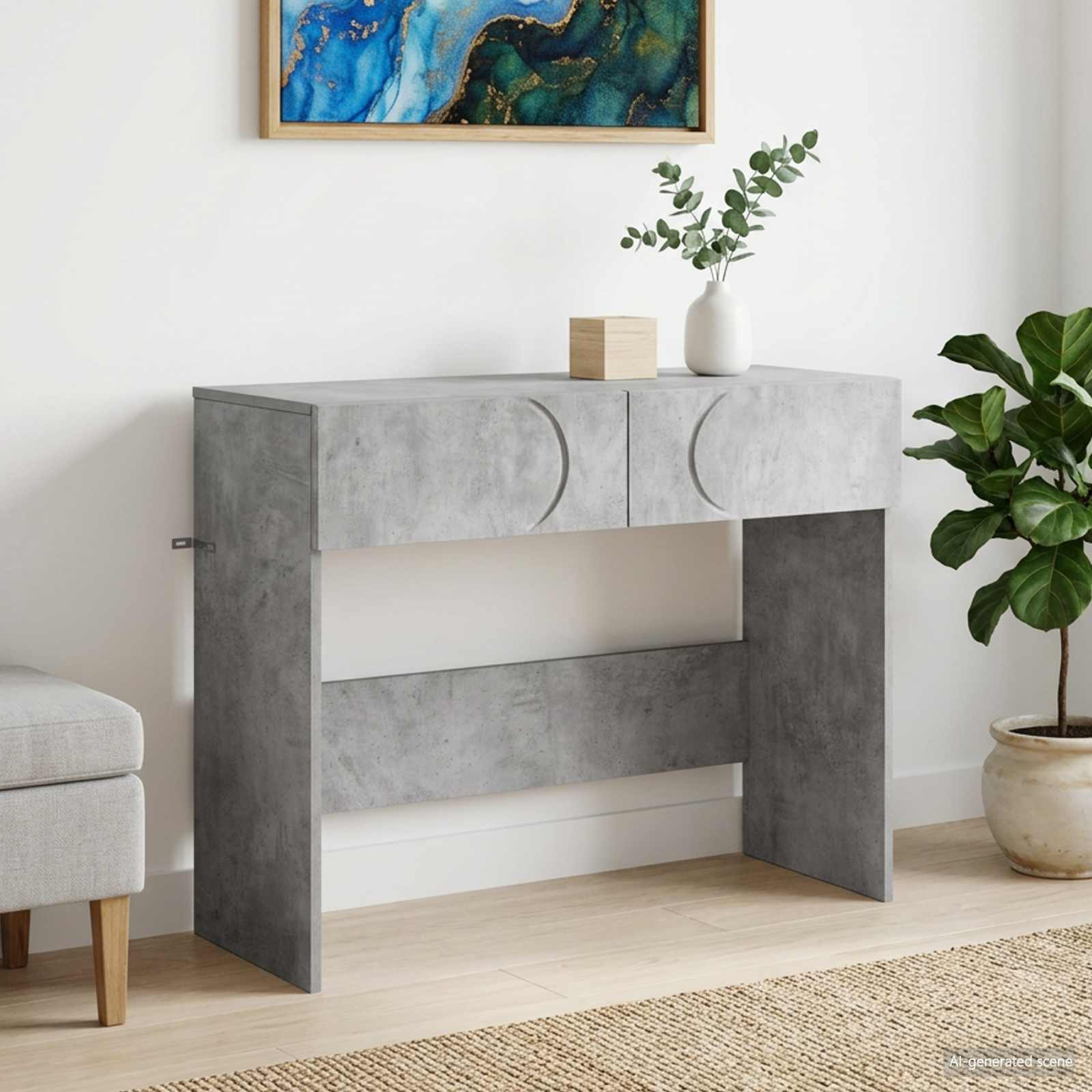 vidaXL Konsola Betonowy szary 96,5 x 38 x 75 cm