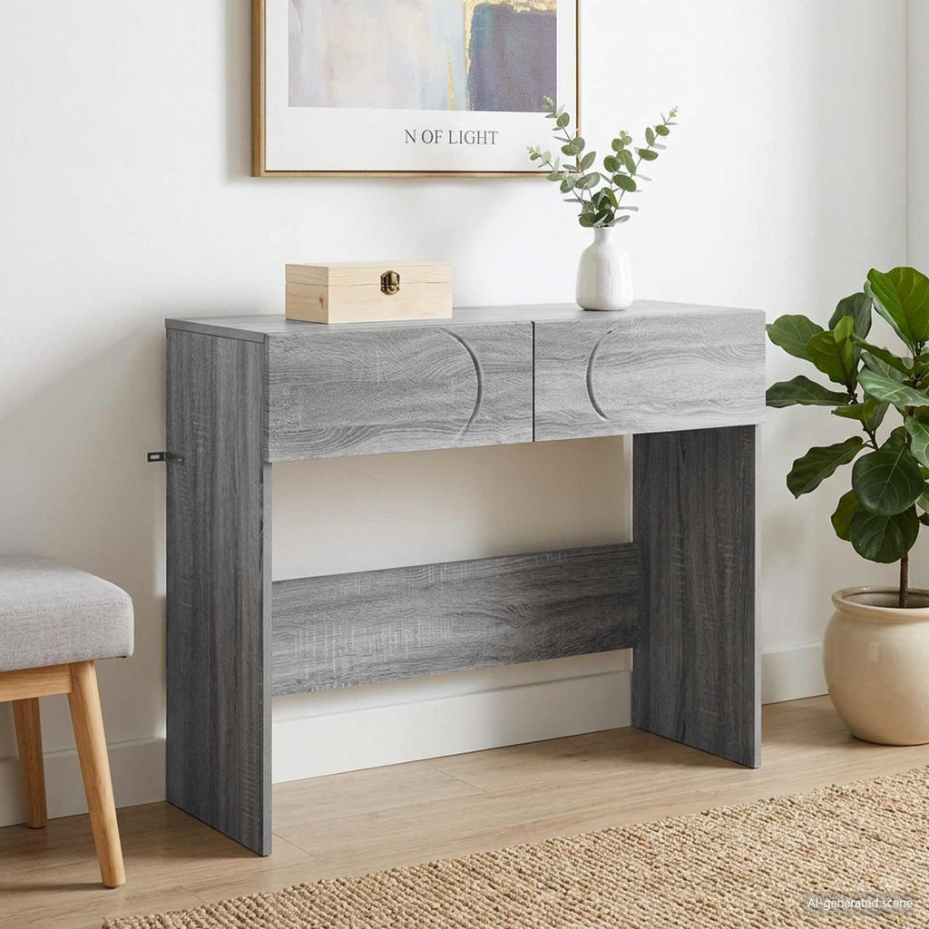 vidaXL Konsola Szary Sonoma 96,5 x 38 x 75 cm Materiał drewnopochodny
