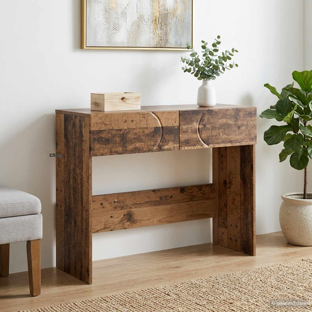 vidaXL Konsola Stare drewno 96,5 x 38 x 75 cm Materiał drewnopochodny