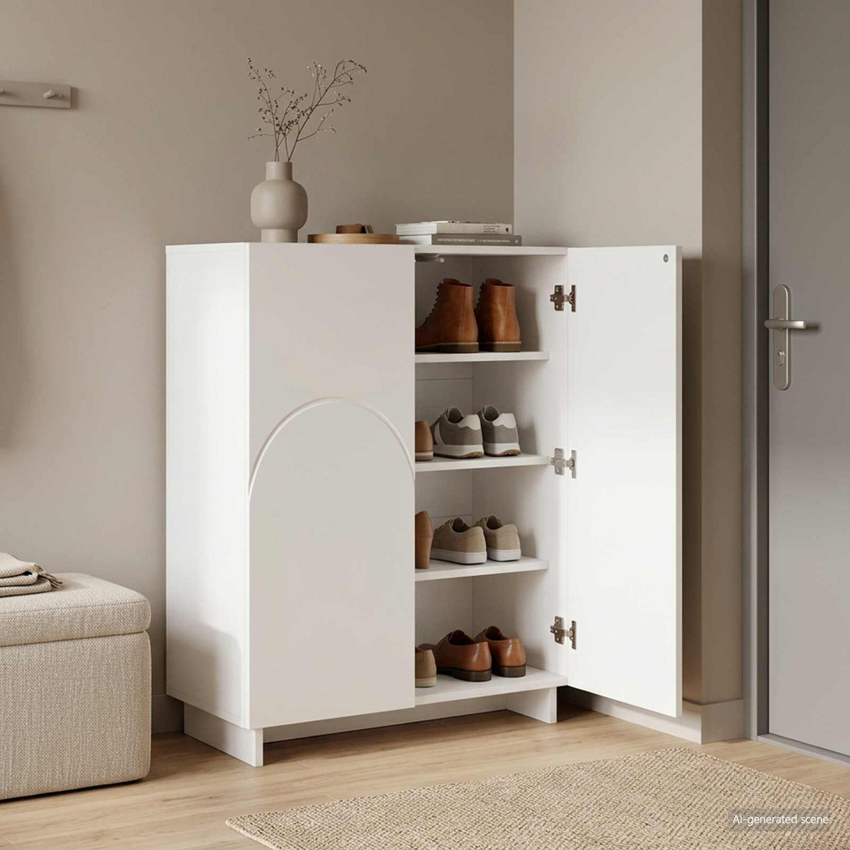 vidaXL Szafka na buty 73 x 38 x 87,5 cm Drewno inżynieryjne Biały