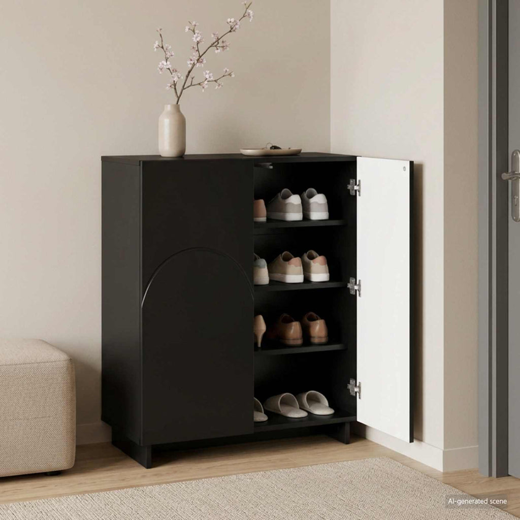vidaXL Szafka na buty 73 x 38 x 87,5 cm Drewno inżynieryjne Czarny