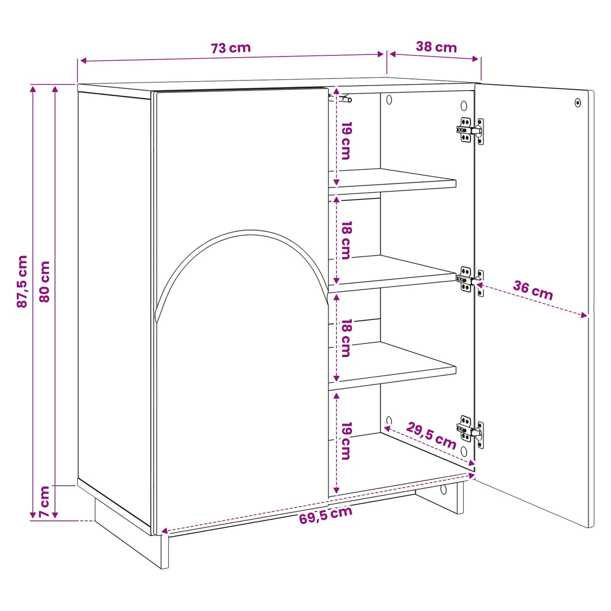 vidaXL Szafka na buty 73 x 38 x 87,5 cm Drewno inżynieryjne dąb Sonoma