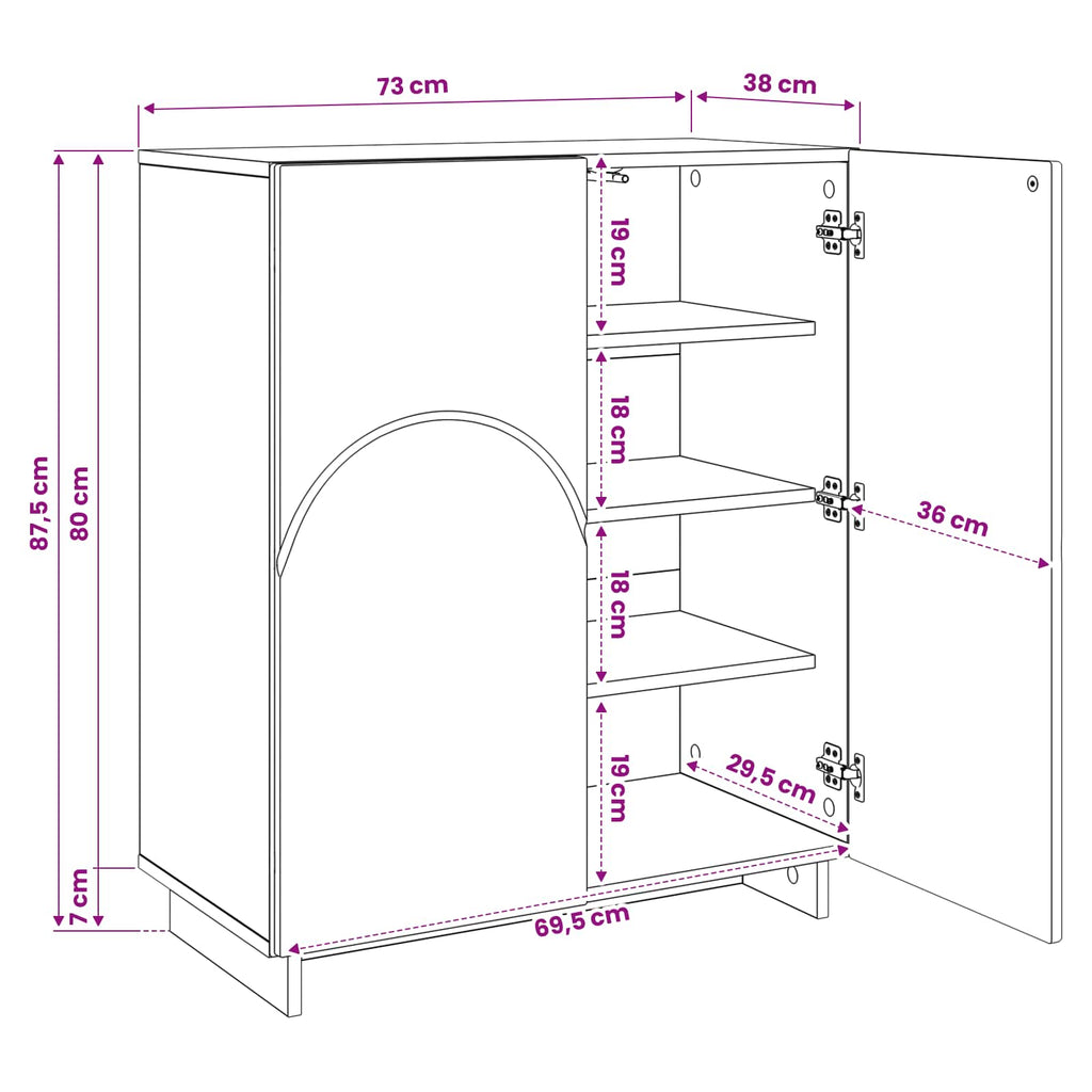 vidaXL Szafka na buty 73 x 38 x 87,5 cm Drewno inżynieryjne