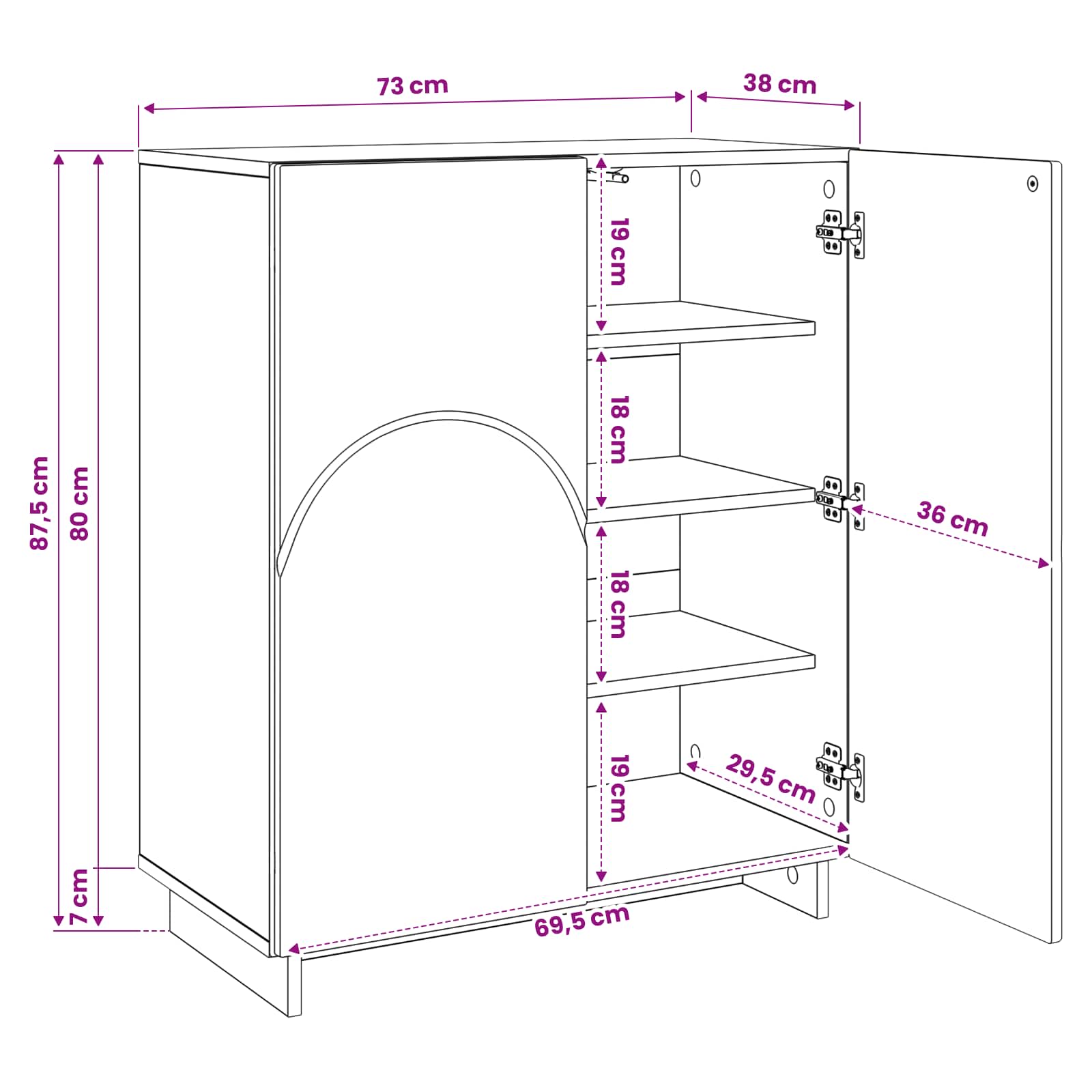 vidaXL Szafka na buty 73 x 38 x 87,5 cm Drewno inżynieryjne