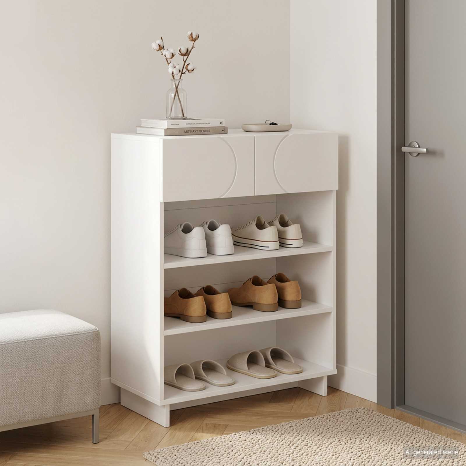 vidaXL Szafka na buty 73 x 38 x 87,5 cm Materiał drewnopochodny Biały