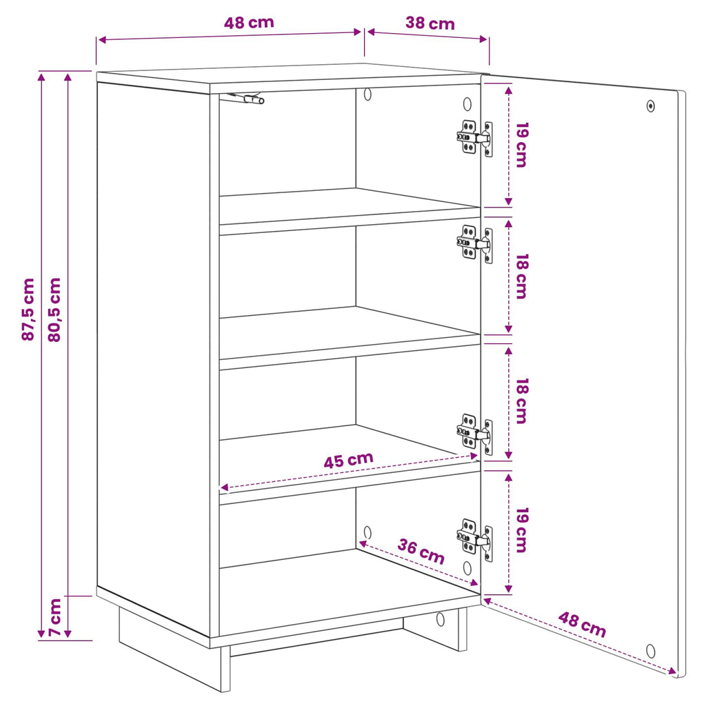 vidaXL Szafka na buty 48 x 38 x 87,5 cm Drewno inżynieryjne Biały