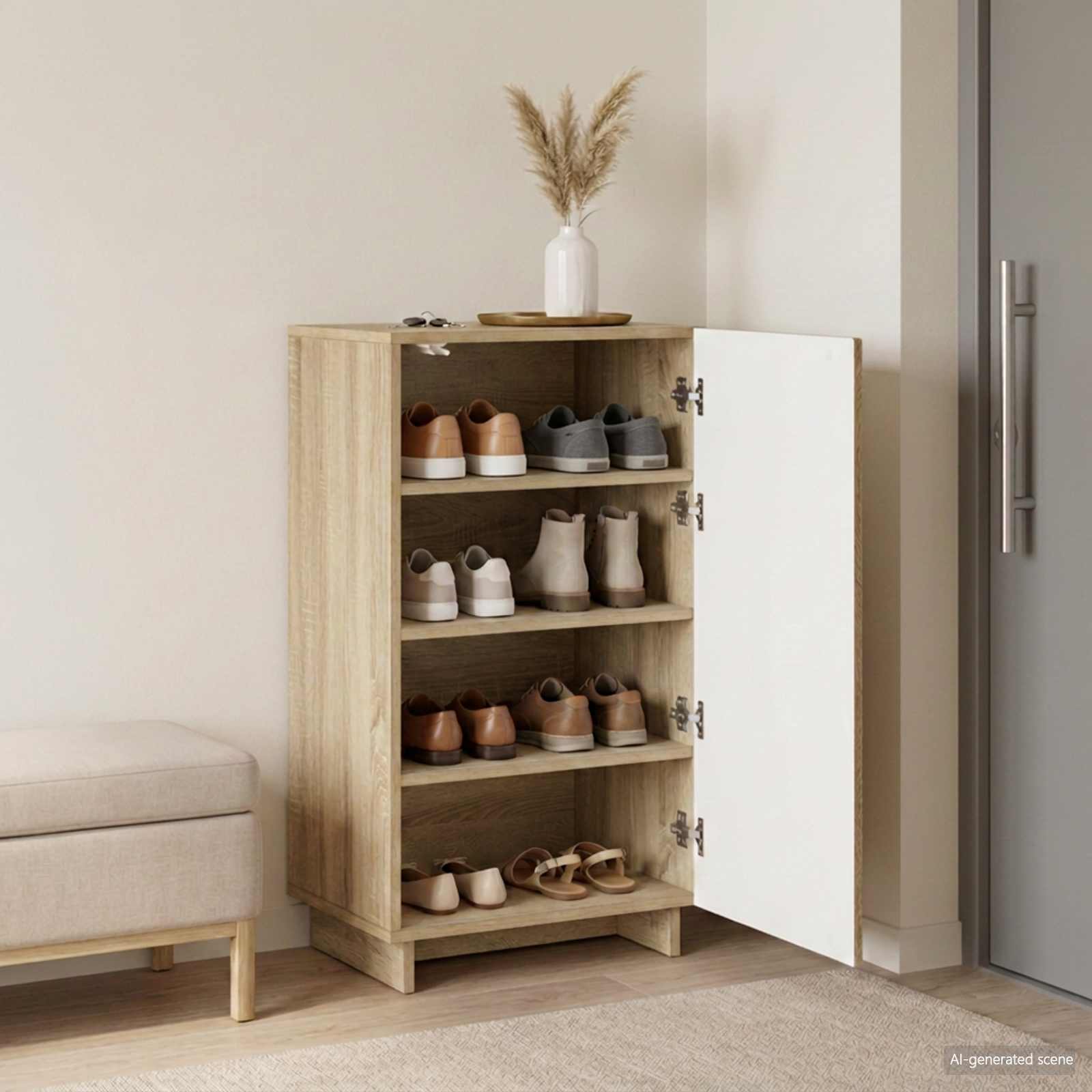 vidaXL Szafka na buty 48 x 38 x 87,5 cm Drewno inżynieryjne dąb Sonoma