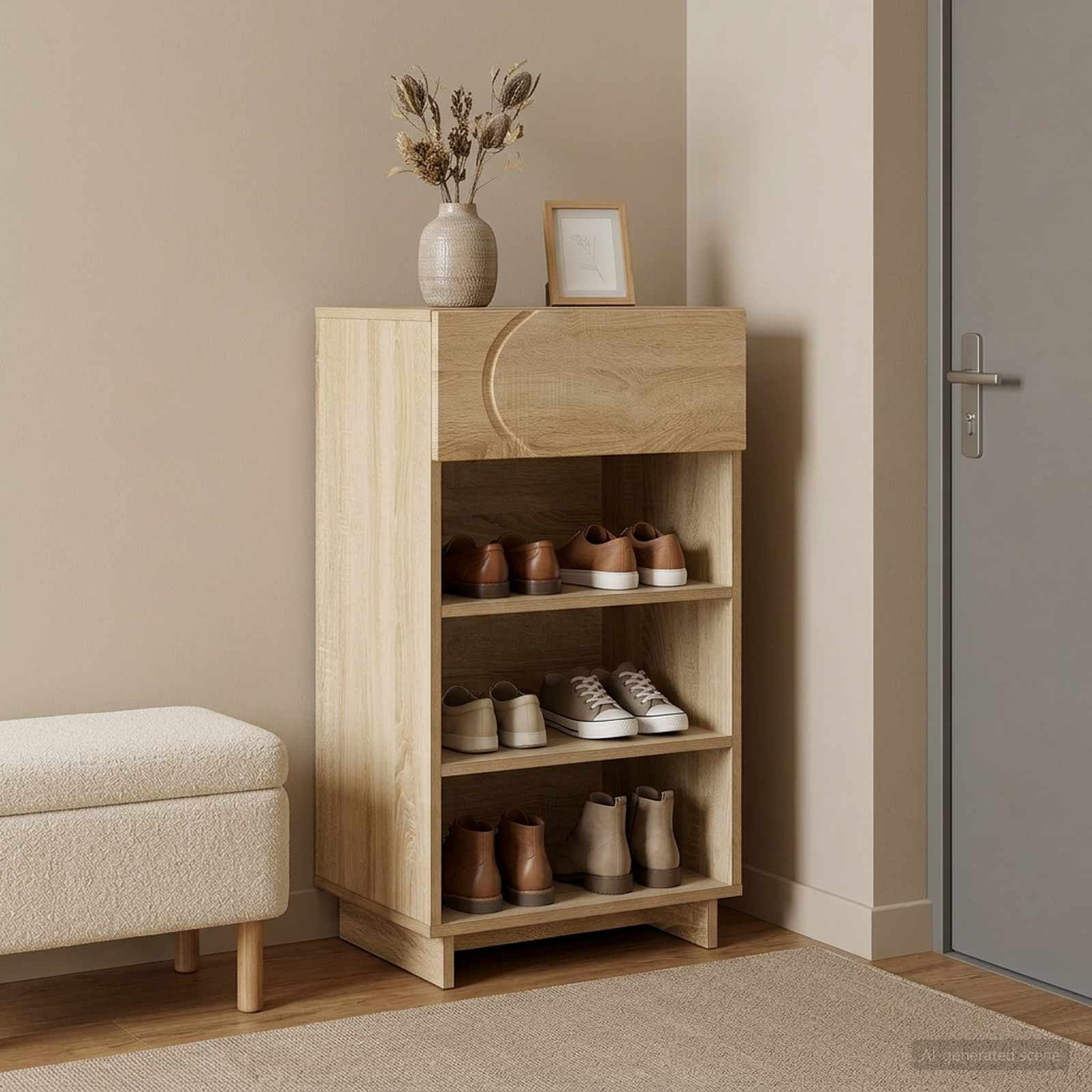 vidaXL Szafka na buty 48 x 38 x 87,5 cm Drewno inżynieryjne dąb Sonoma