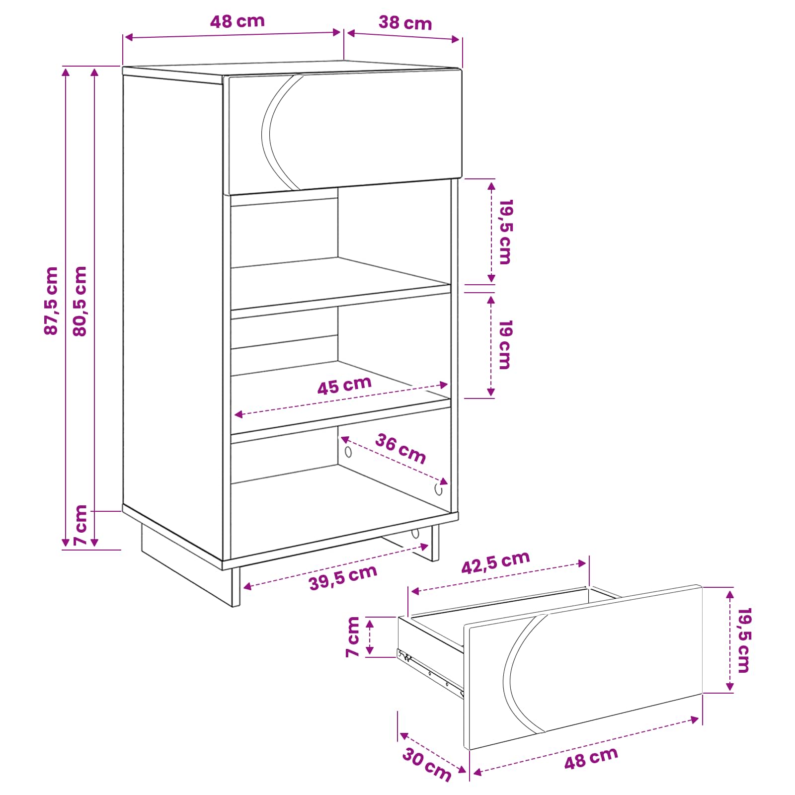 vidaXL Szafka na buty 48 x 38 x 87,5 cm Drewno inżynieryjne