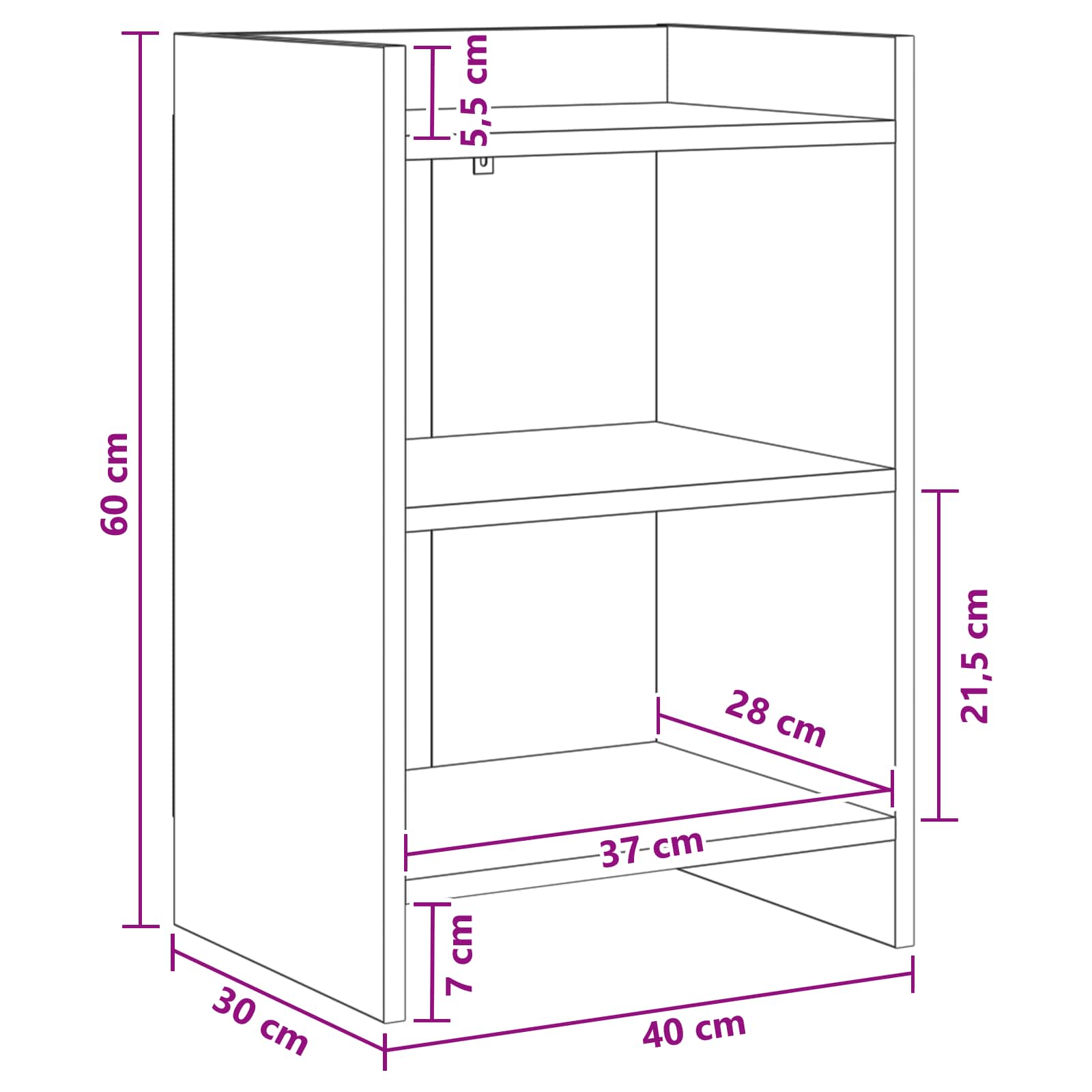 vidaXL Szafki nocne 2 pcs Biały 40 x 30 x 60 cm Drewno inżynieryjne