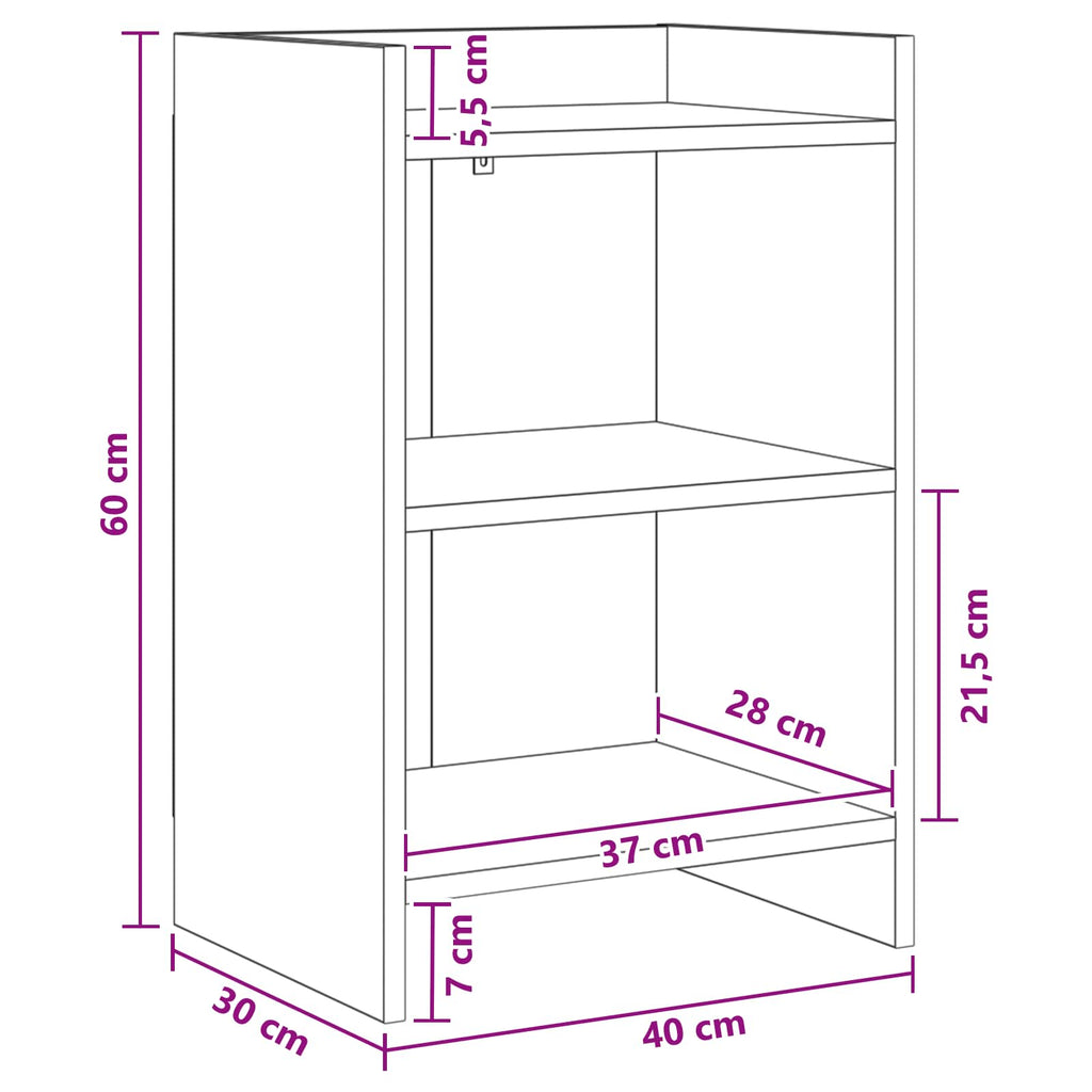 vidaXL Szafki nocne 2 pcs Betonowy szary 40 x 30 x 60 cm