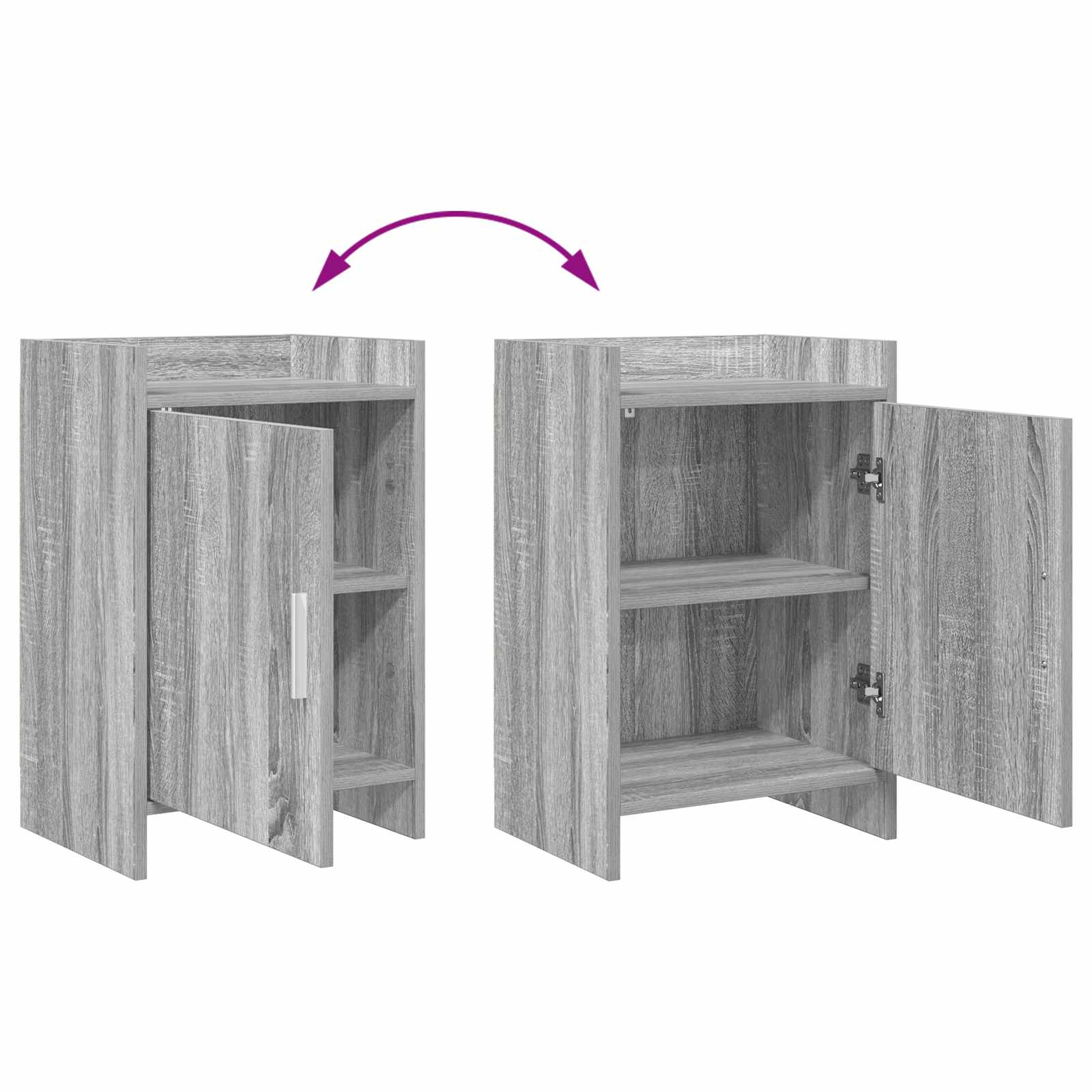 vidaXL Szafki nocne 2 pcs Szary Sonoma 40 x 30 x 60 cm