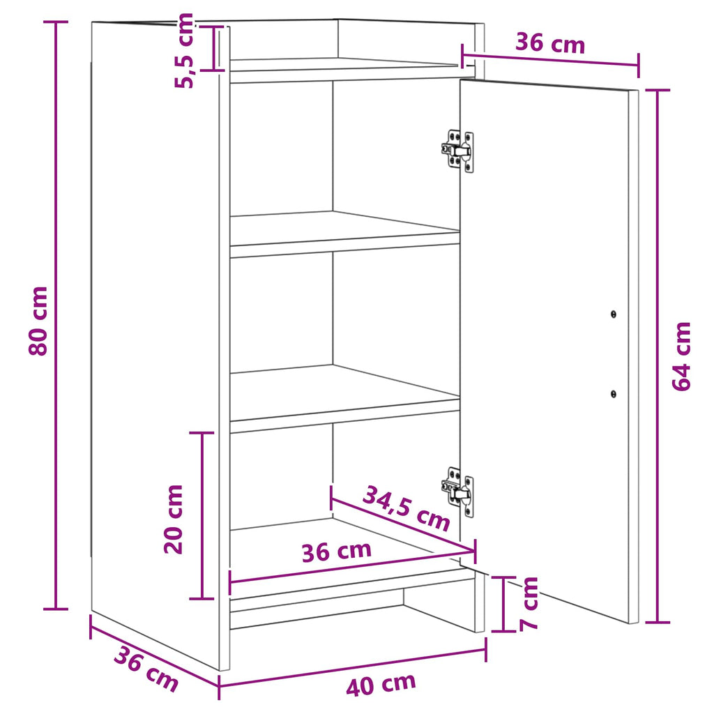 vidaXL Bufet Betonowy szary 40 x 36 x 80 cm Drewno inżynieryjne