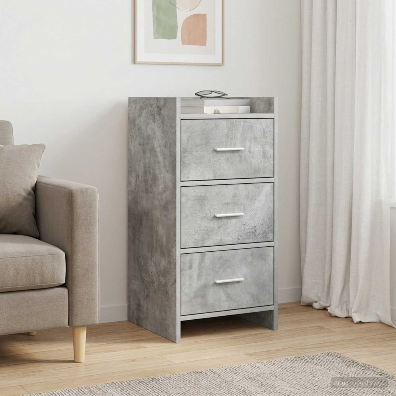 vidaXL Bufet Betonowy szary 40 x 36 x 80 cm Drewno inżynieryjne