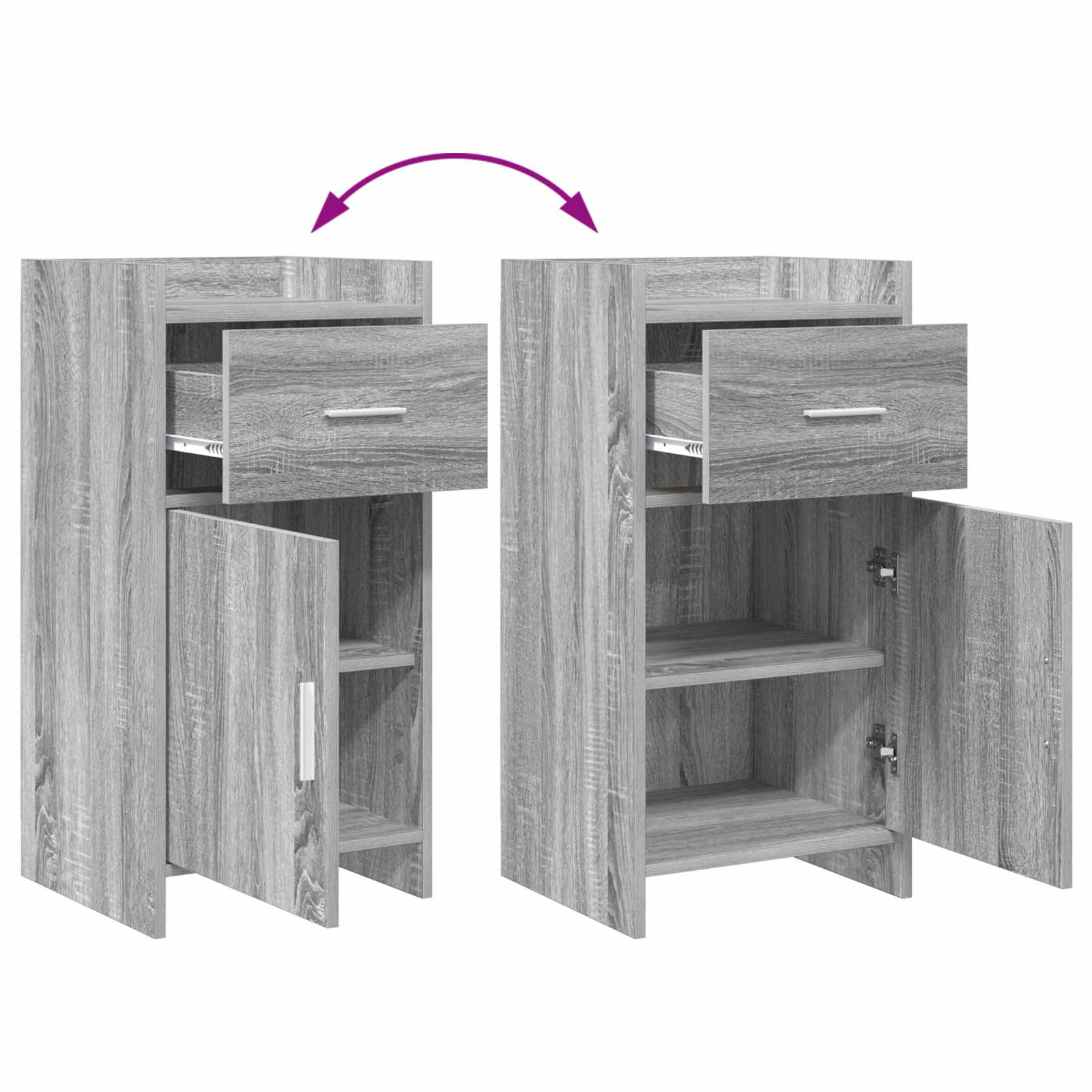 vidaXL Bufet Szary Sonoma 40 x 36 x 80 cm Drewno inżynieryjne