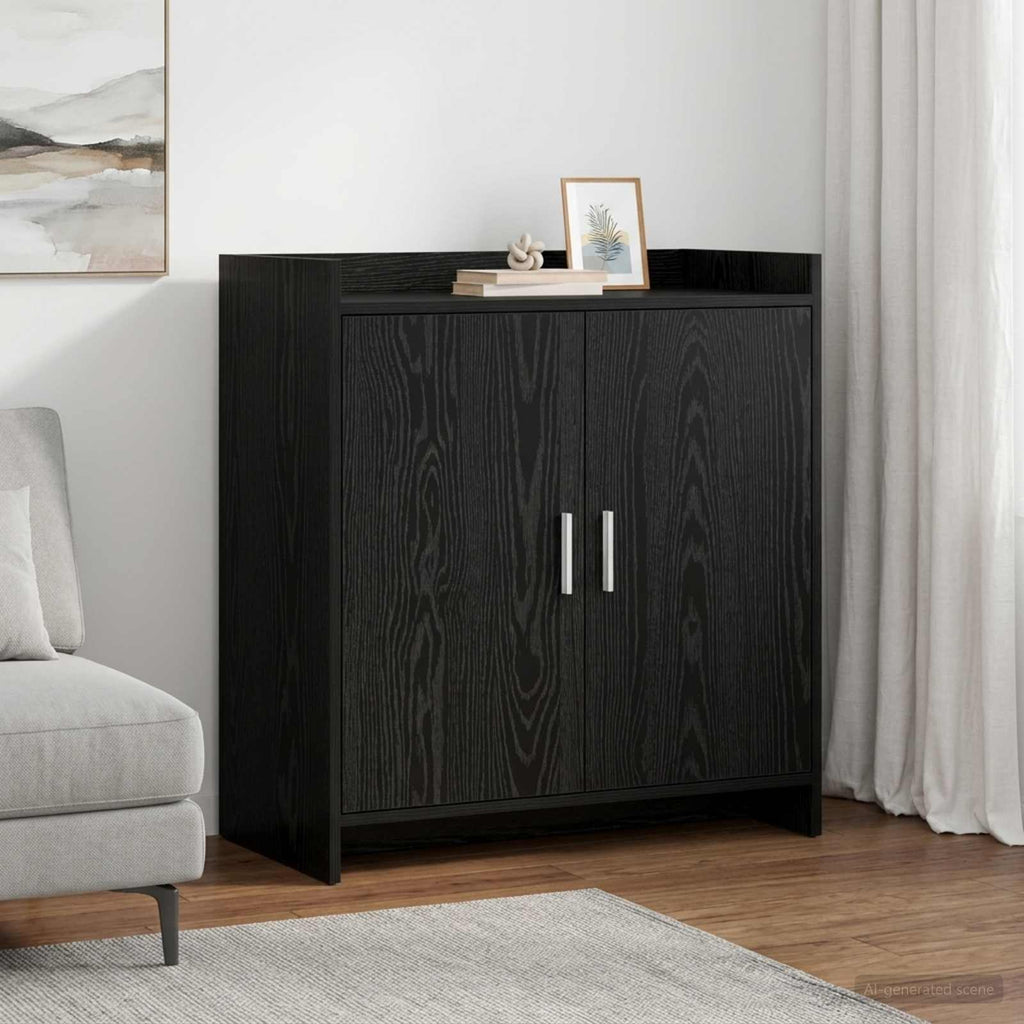 vidaXL Bufet Czarny dąb 72 x 36 x 80 cm Drewno inżynieryjne