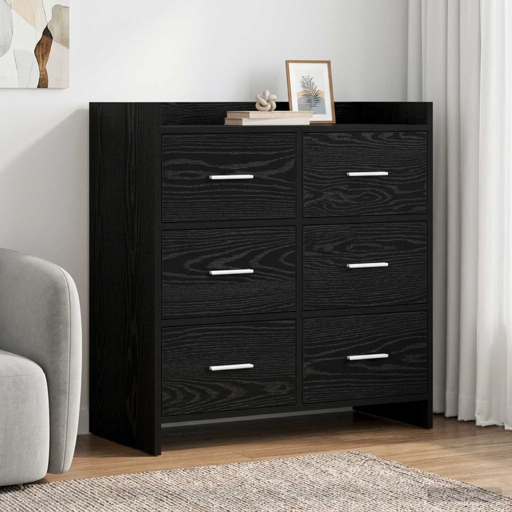 vidaXL Bufet Czarny dąb 75 x 33 x 80 cm Drewno inżynieryjne
