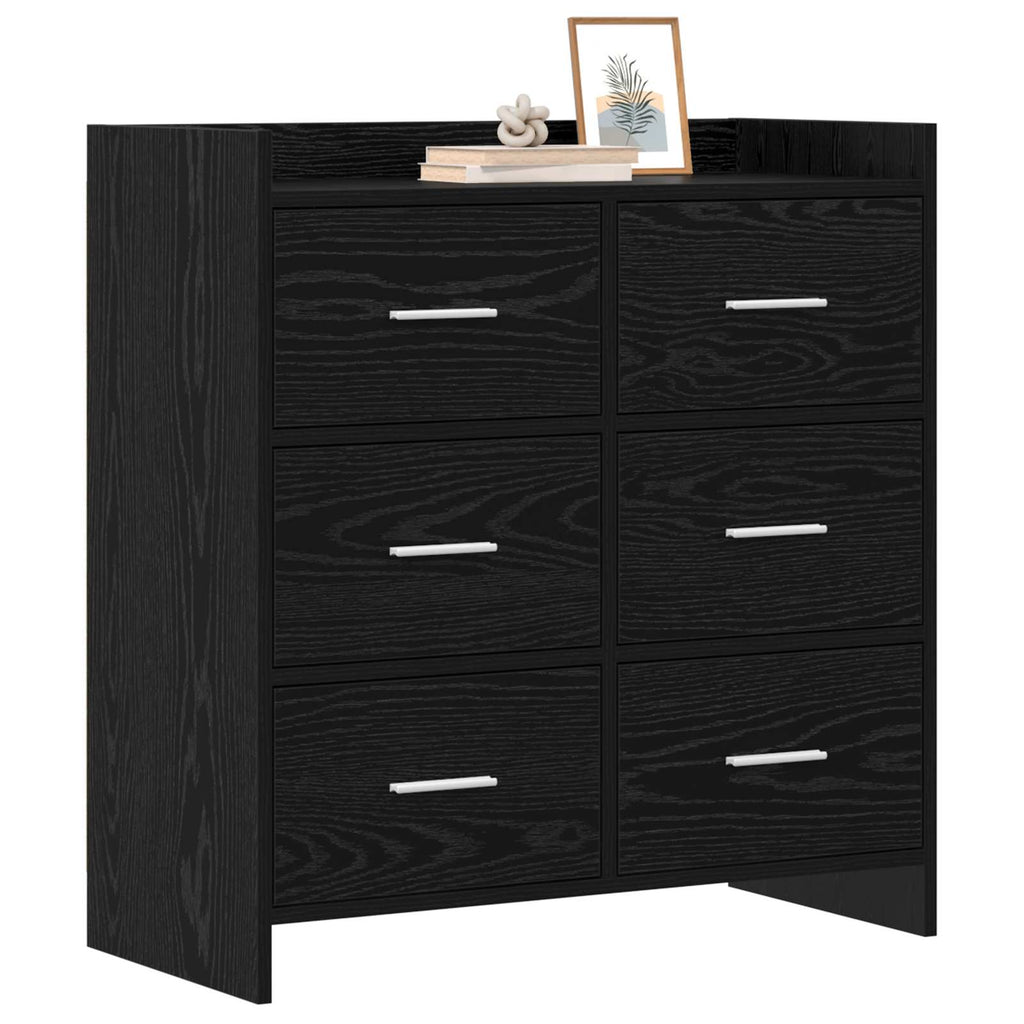 vidaXL Bufet Czarny dąb 75 x 33 x 80 cm Drewno inżynieryjne