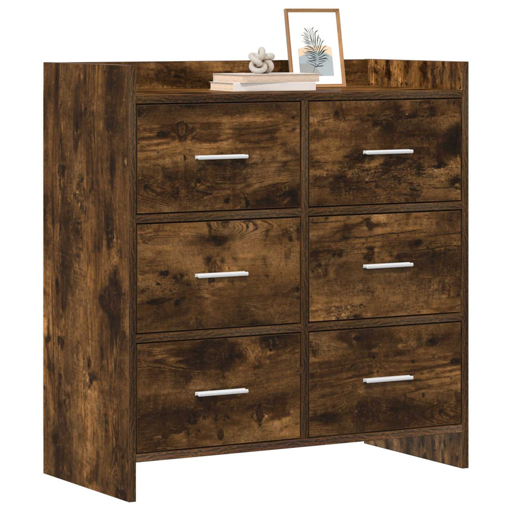 vidaXL Bufet Dąb wędzony 75 x 33 x 80 cm Drewno inżynieryjne