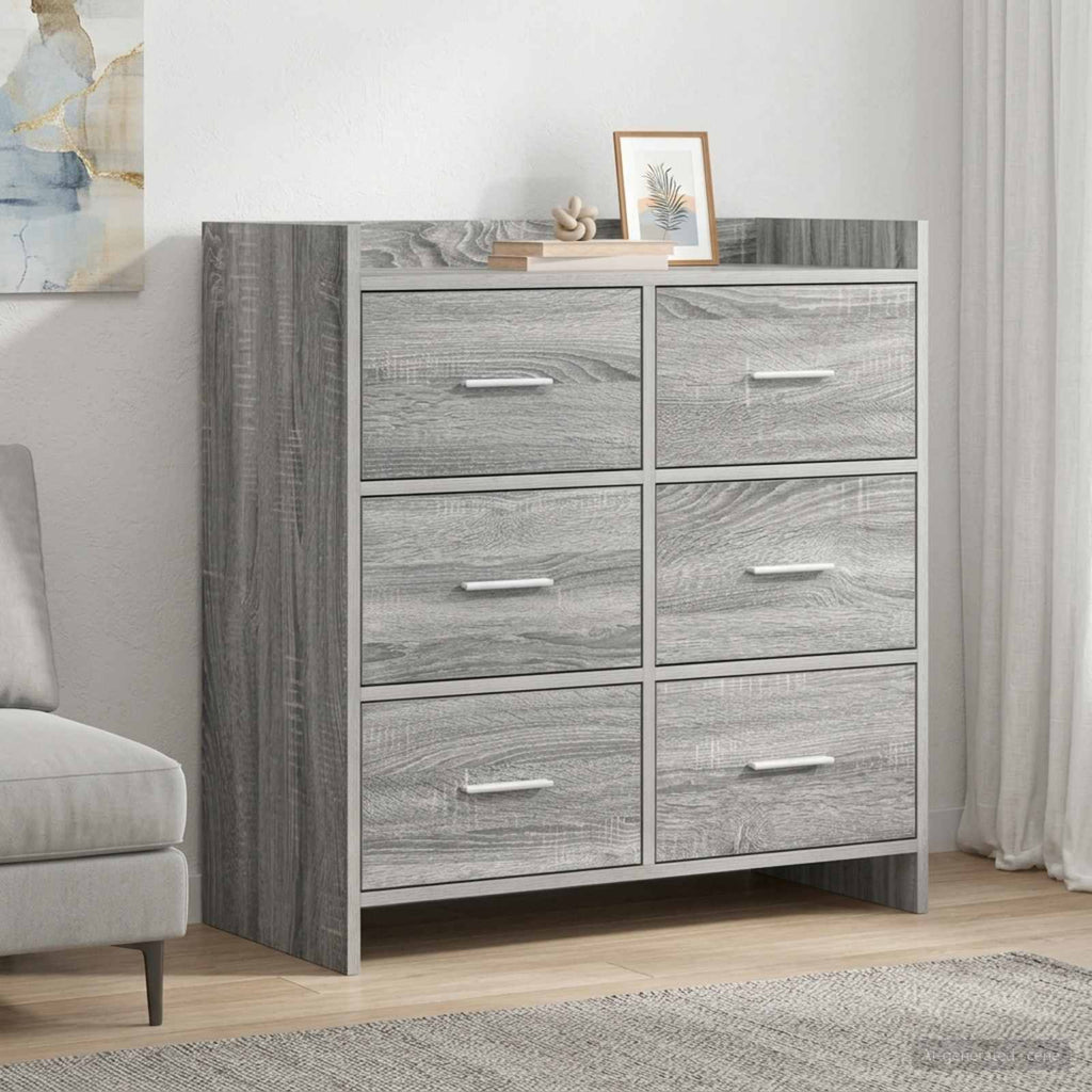 vidaXL Bufet Szary Sonoma 75 x 33 x 80 cm Drewno inżynieryjne