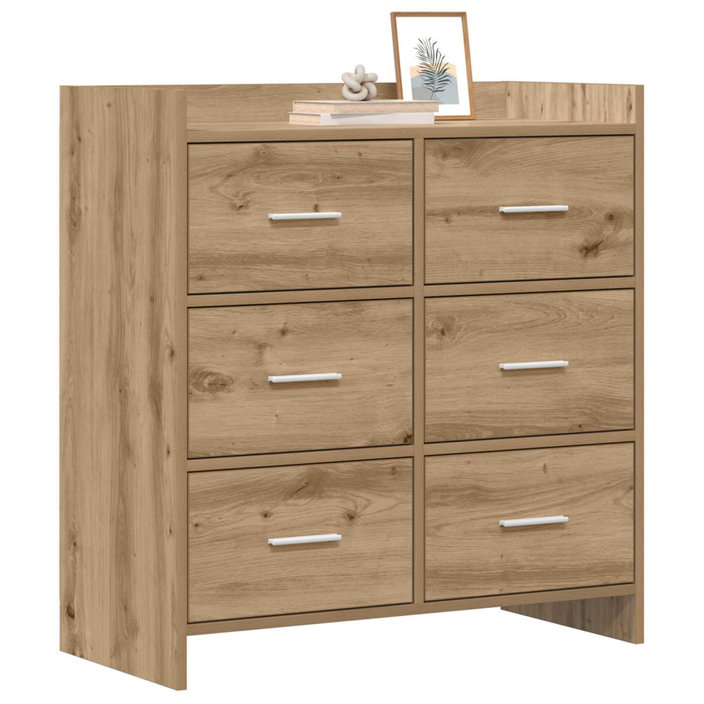 vidaXL Bufet Dąb artisan 75 x 33 x 80 cm Drewno inżynieryjne