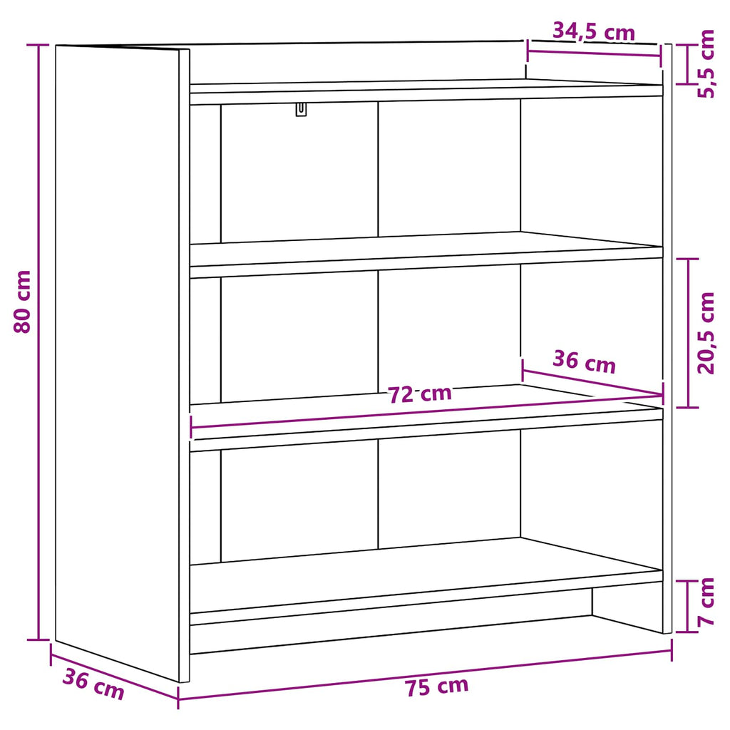 vidaXL Bufet Biały 75 x 36 x 80 cm Drewno inżynieryjne