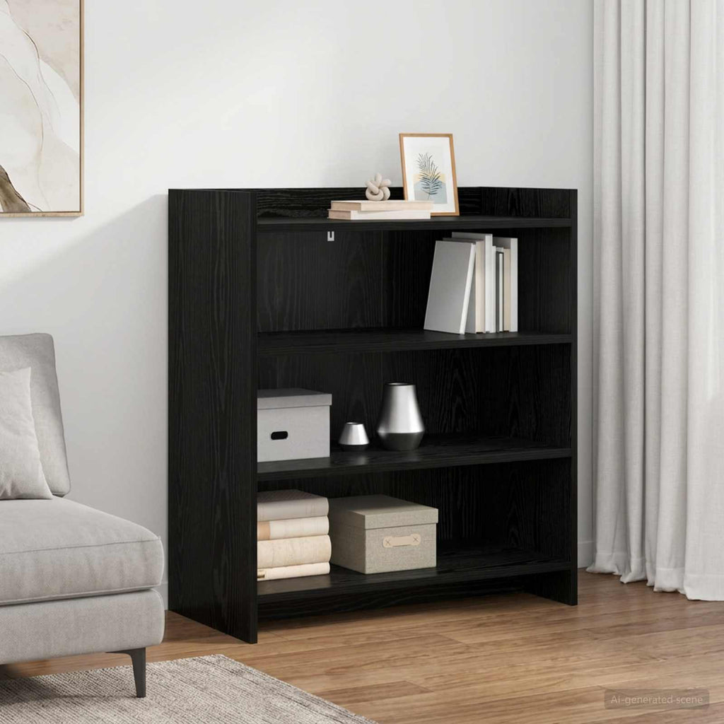 vidaXL Bufet Czarny dąb 75 x 36 x 80 cm Drewno inżynieryjne