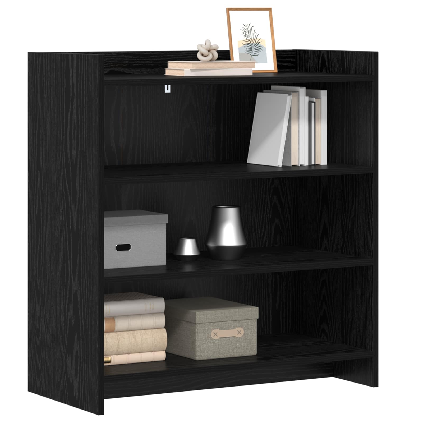 vidaXL Bufet Czarny dąb 75 x 36 x 80 cm Drewno inżynieryjne