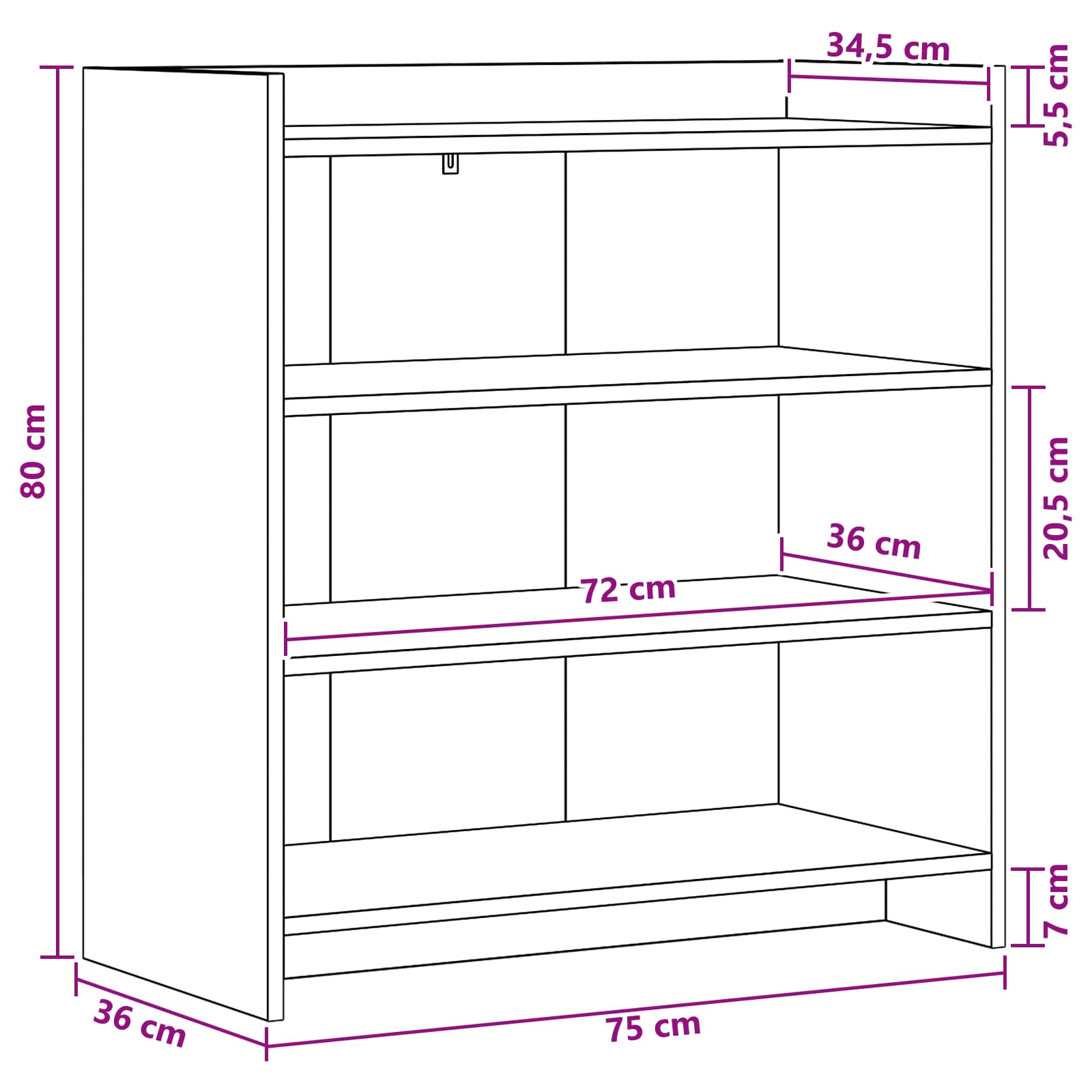 vidaXL Bufet Stare drewno 75 x 36 x 80 cm Drewno inżynieryjne