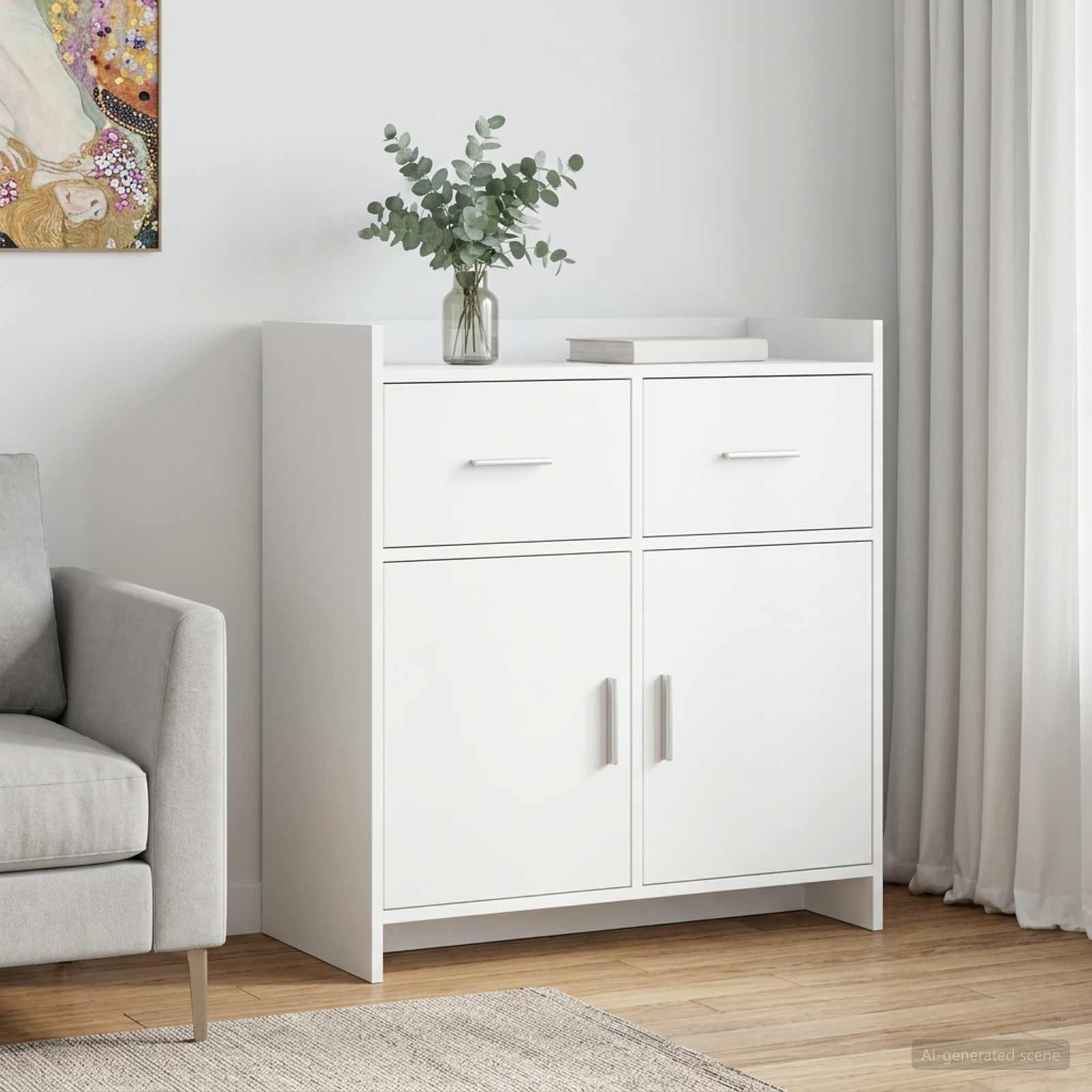 vidaXL Bufet Biały 75 x 36 x 80 cm Drewno inżynieryjne