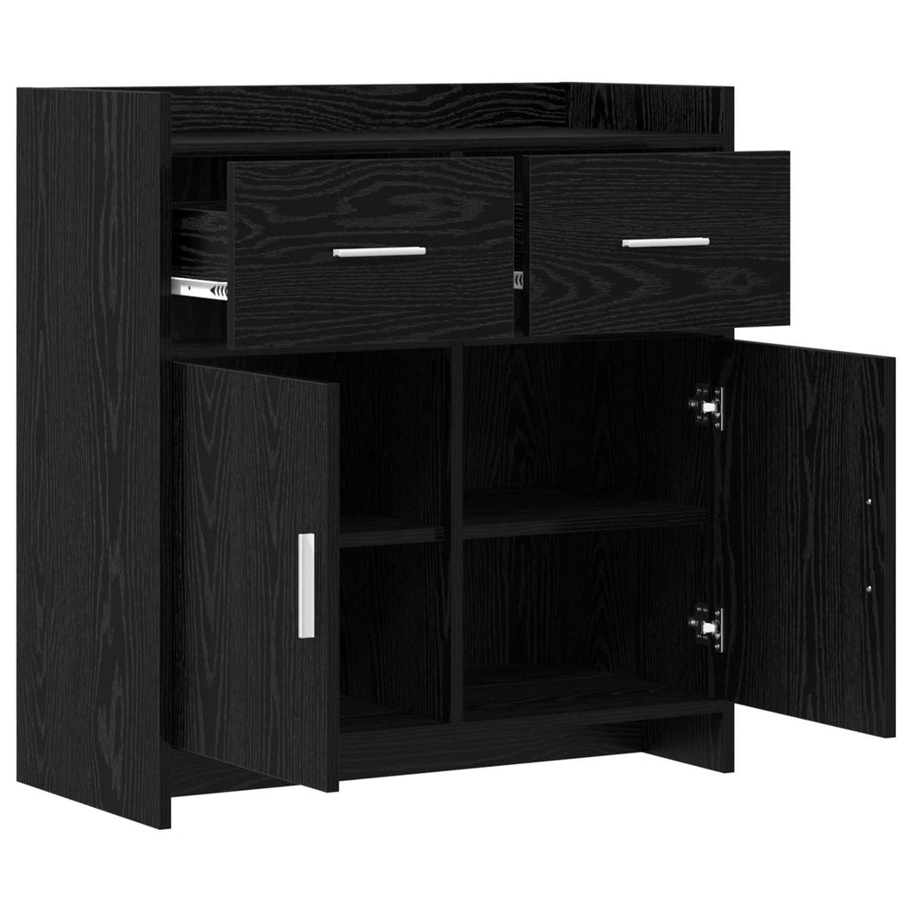 vidaXL Bufet Czarny dąb 75 x 36 x 80 cm Drewno inżynieryjne
