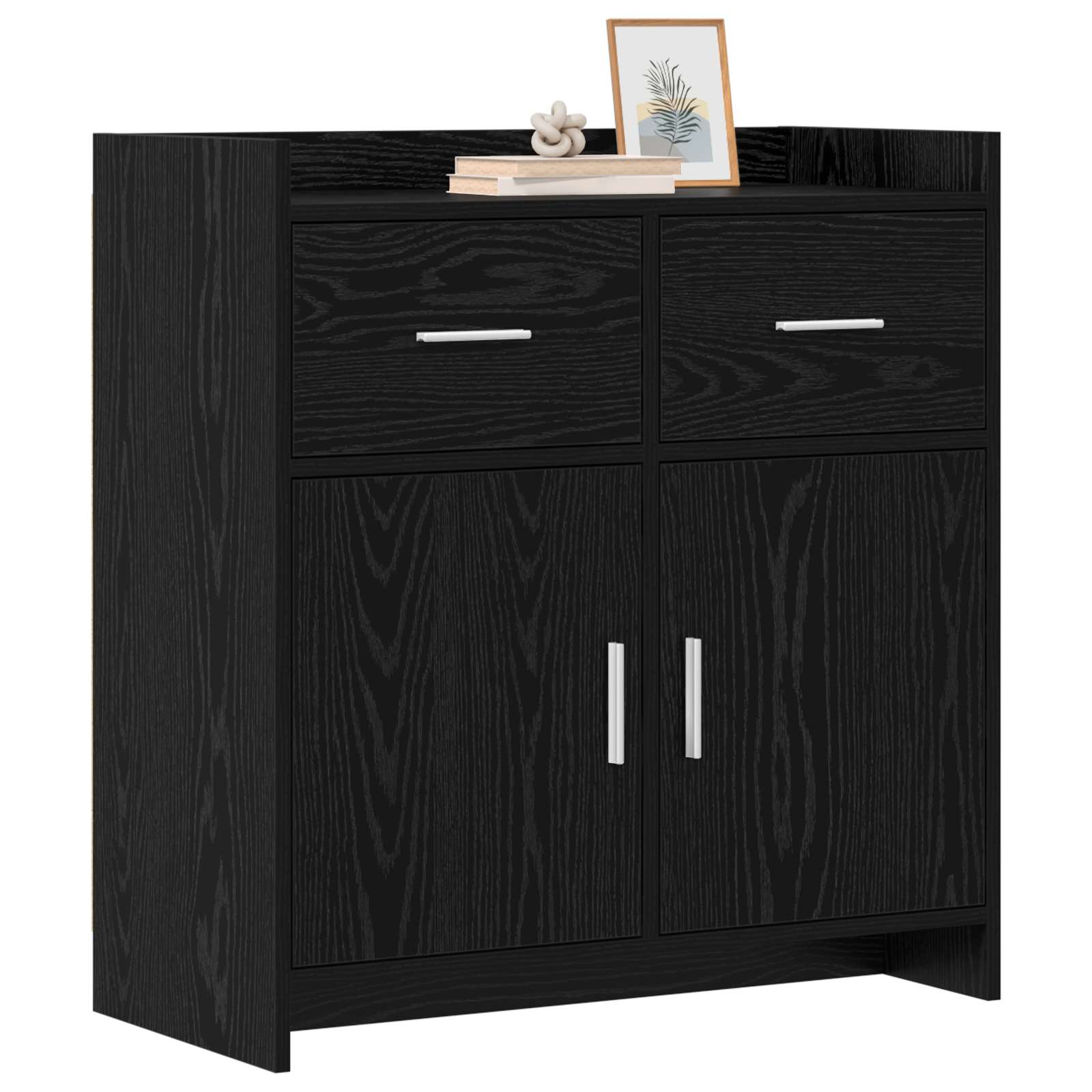 vidaXL Bufet Czarny dąb 75 x 36 x 80 cm Drewno inżynieryjne