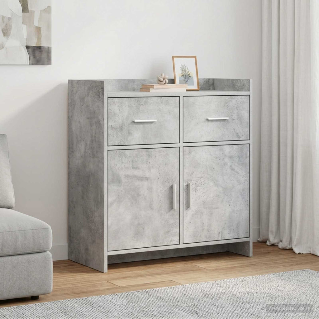 vidaXL Bufet Betonowy szary 75 x 36 x 80 cm Drewno inżynieryjne