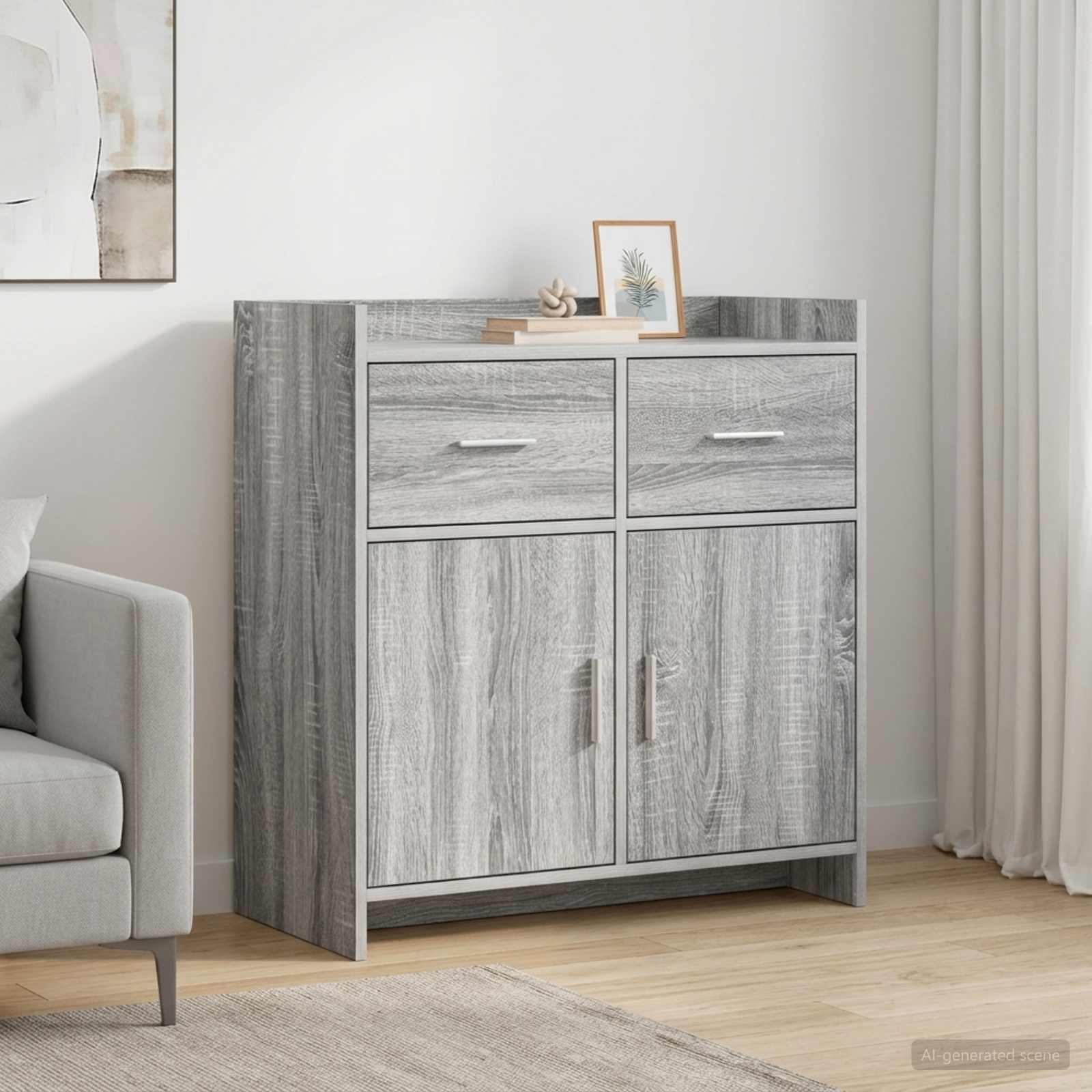 vidaXL Bufet Szary Sonoma 75 x 36 x 80 cm Drewno inżynieryjne