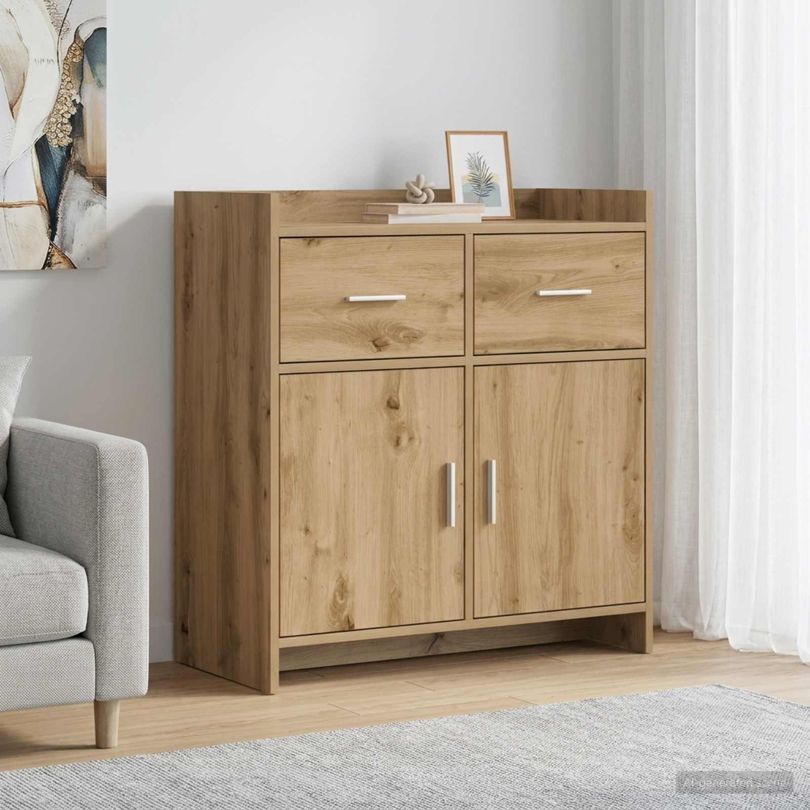 vidaXL Bufet Dąb artisan 75 x 36 x 80 cm Drewno inżynieryjne