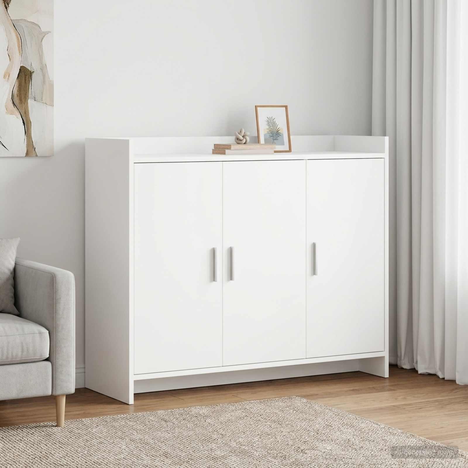vidaXL Bufet Biały 98,5 x 33 x 80 cm Drewno inżynieryjne