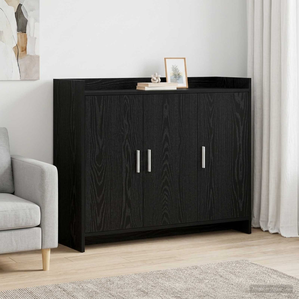 vidaXL Bufet Czarny dąb 98,5 x 33 x 80 cm Drewno inżynieryjne