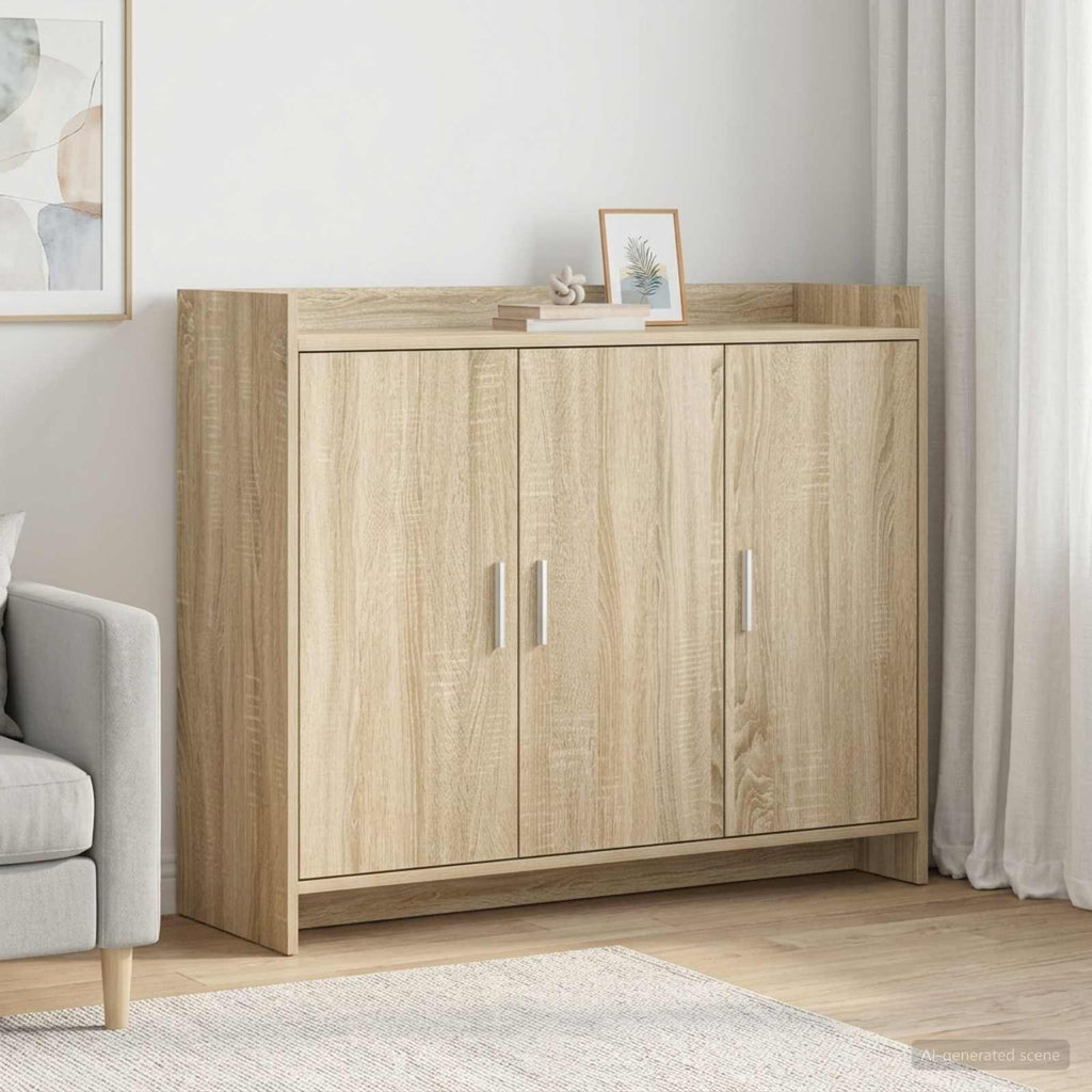 vidaXL Bufet dąb Sonoma 98,5 x 33 x 80 cm Drewno inżynieryjne