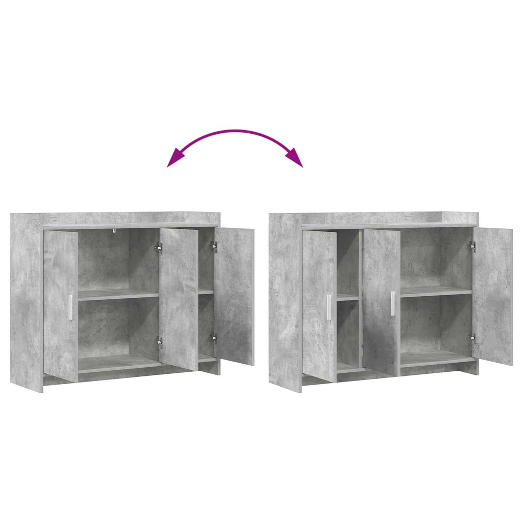 vidaXL Bufet Betonowy szary 98,5 x 33 x 80 cm Drewno inżynieryjne