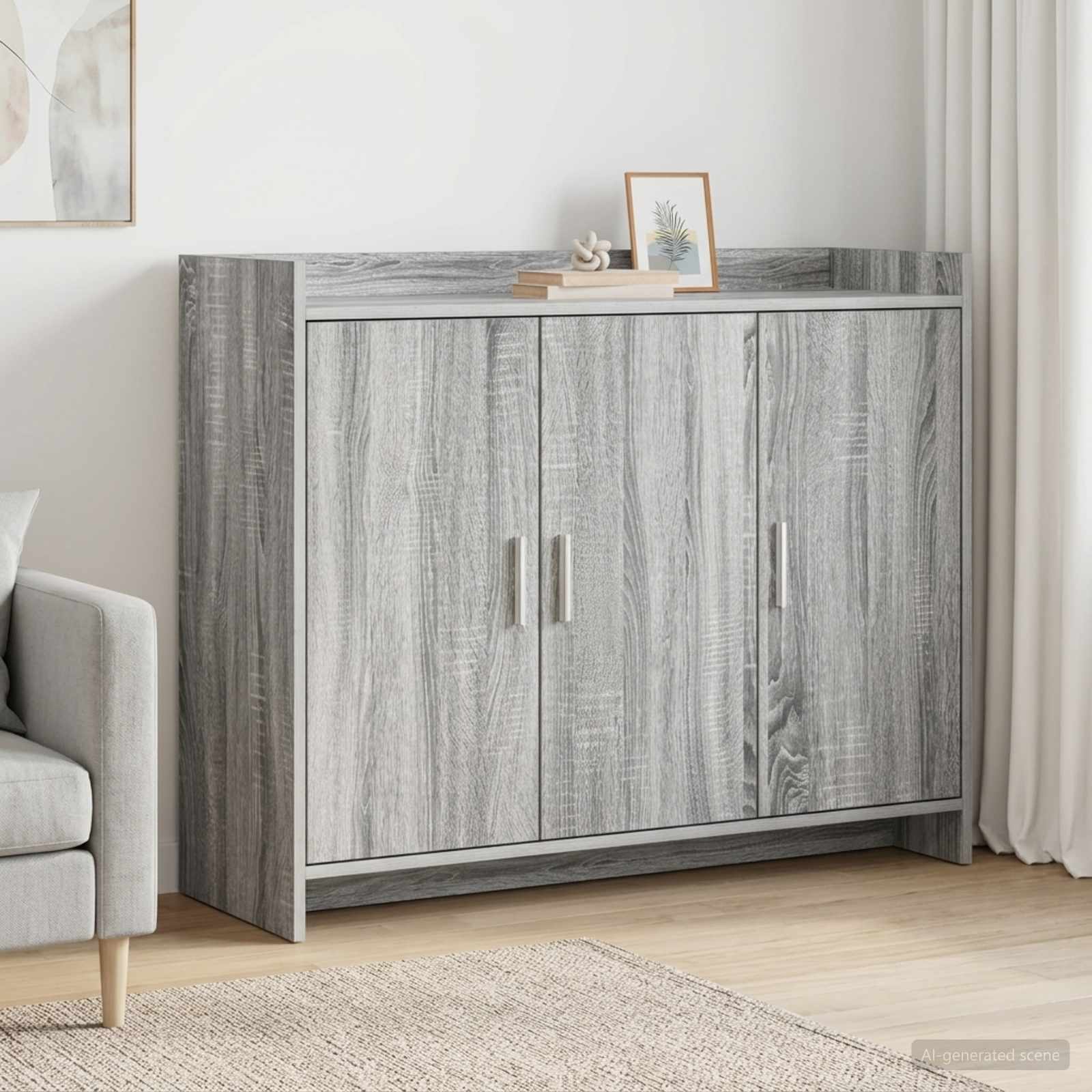 vidaXL Bufet Szary Sonoma 98,5 x 33 x 80 cm Drewno inżynieryjne