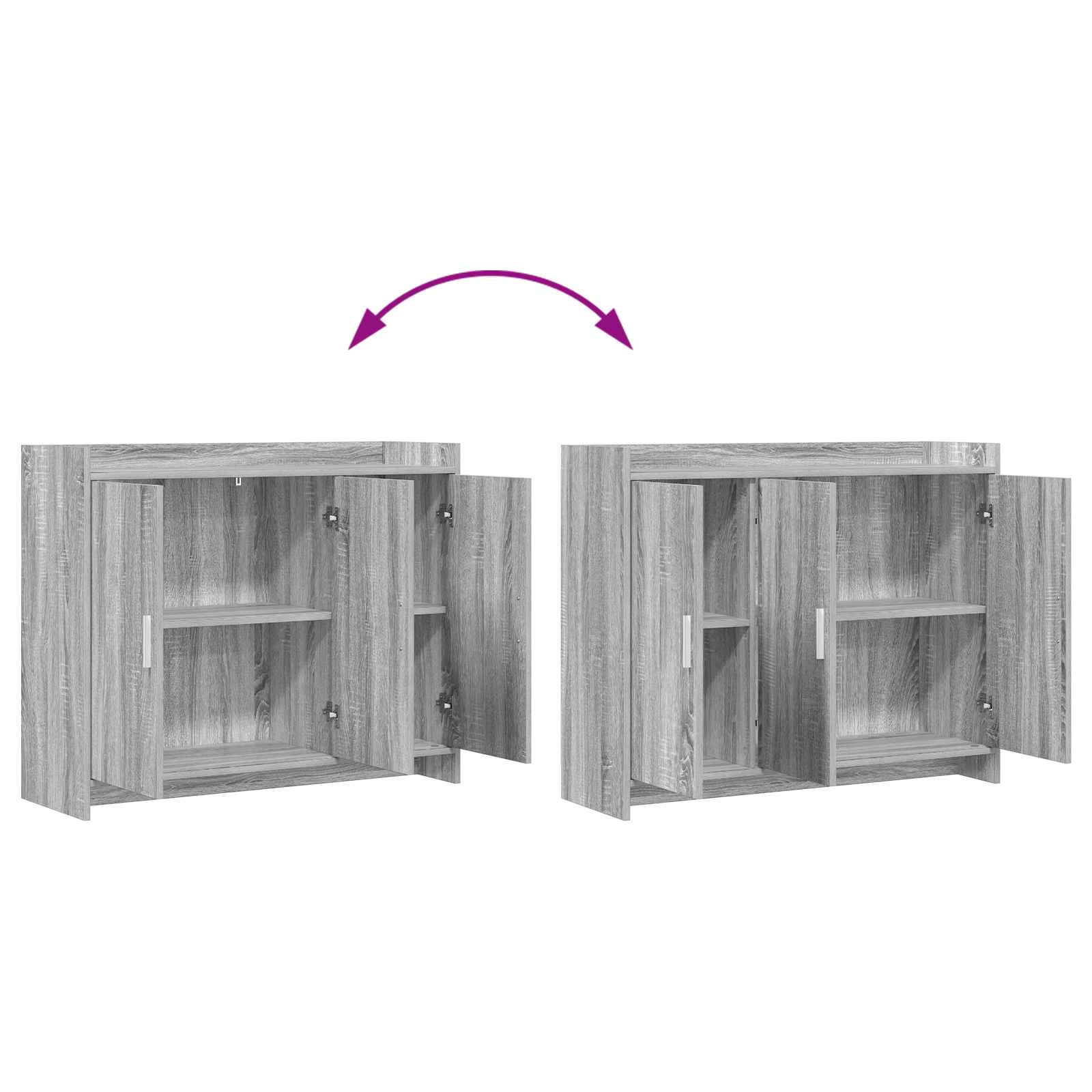 vidaXL Bufet Szary Sonoma 98,5 x 33 x 80 cm Drewno inżynieryjne