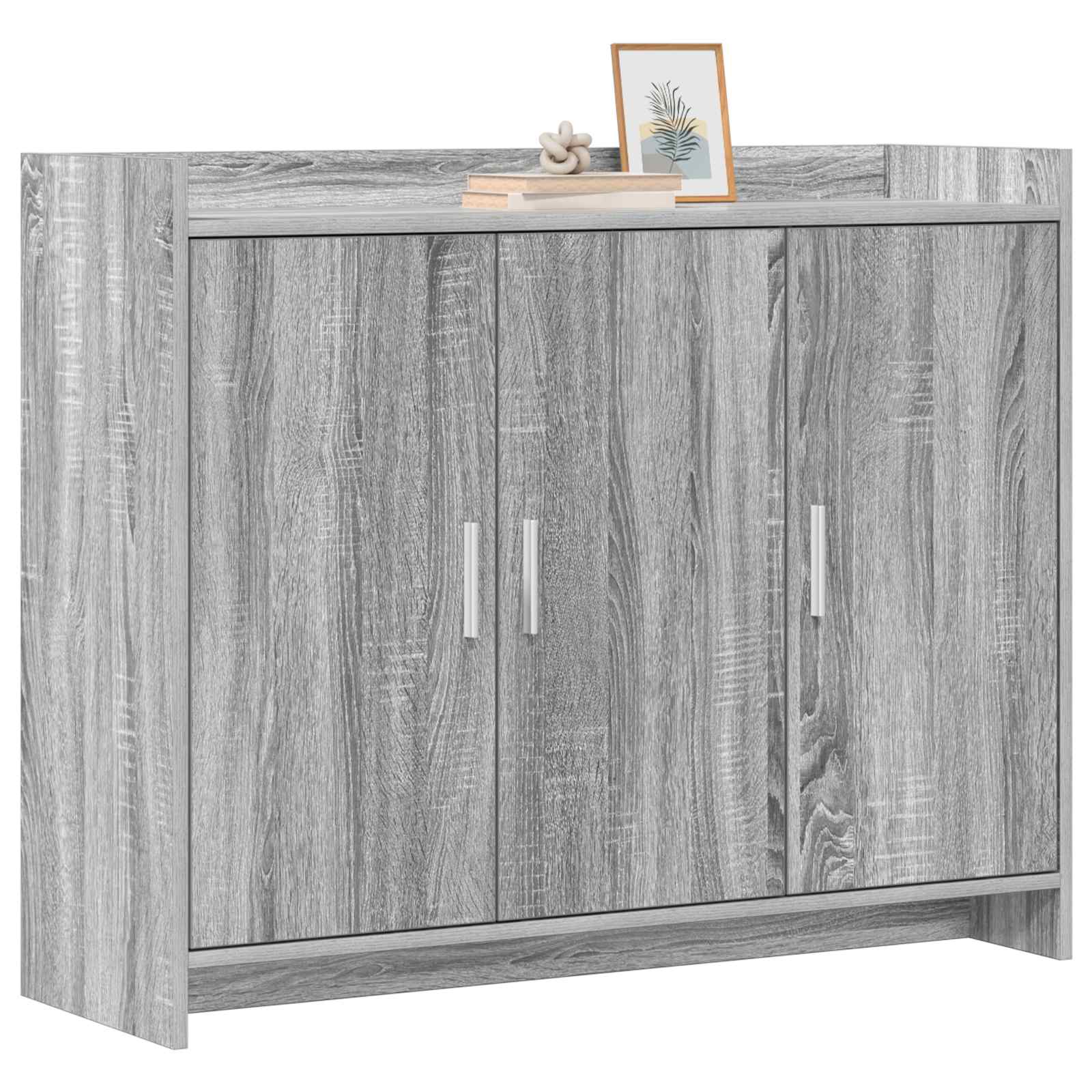 vidaXL Bufet Szary Sonoma 98,5 x 33 x 80 cm Drewno inżynieryjne