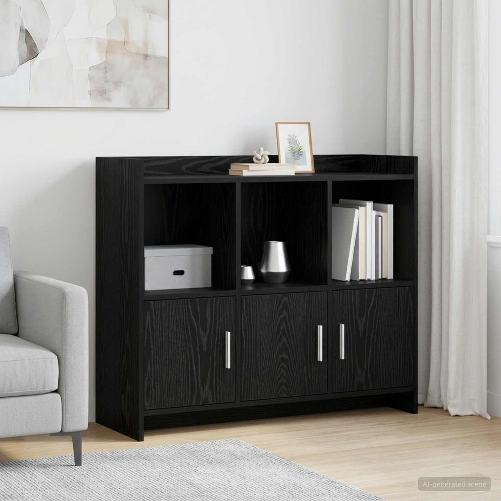vidaXL Bufet Czarny dąb 98,5 x 33 x 80 cm Drewno inżynieryjne